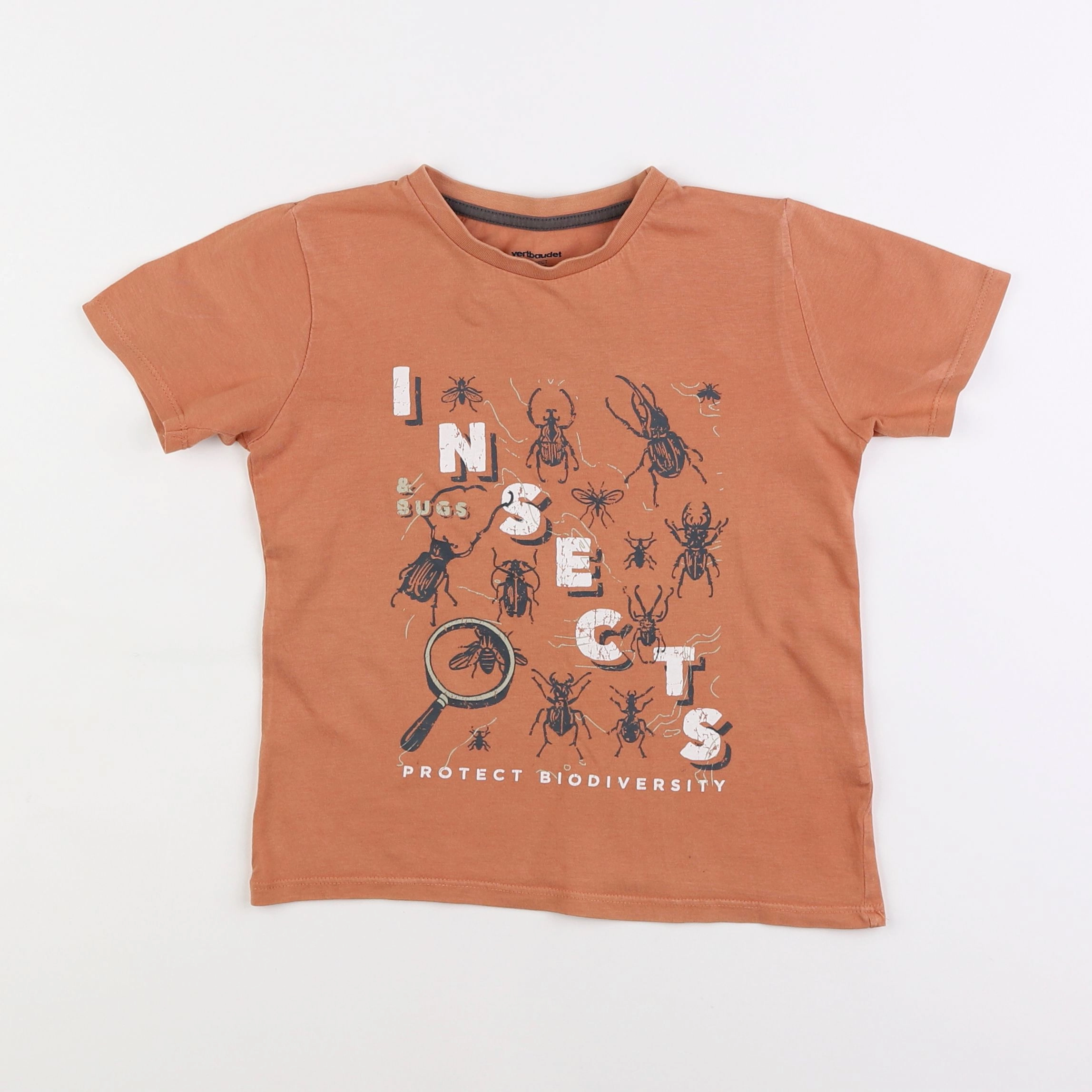 Vertbaudet - tee-shirt marron - 6 ans