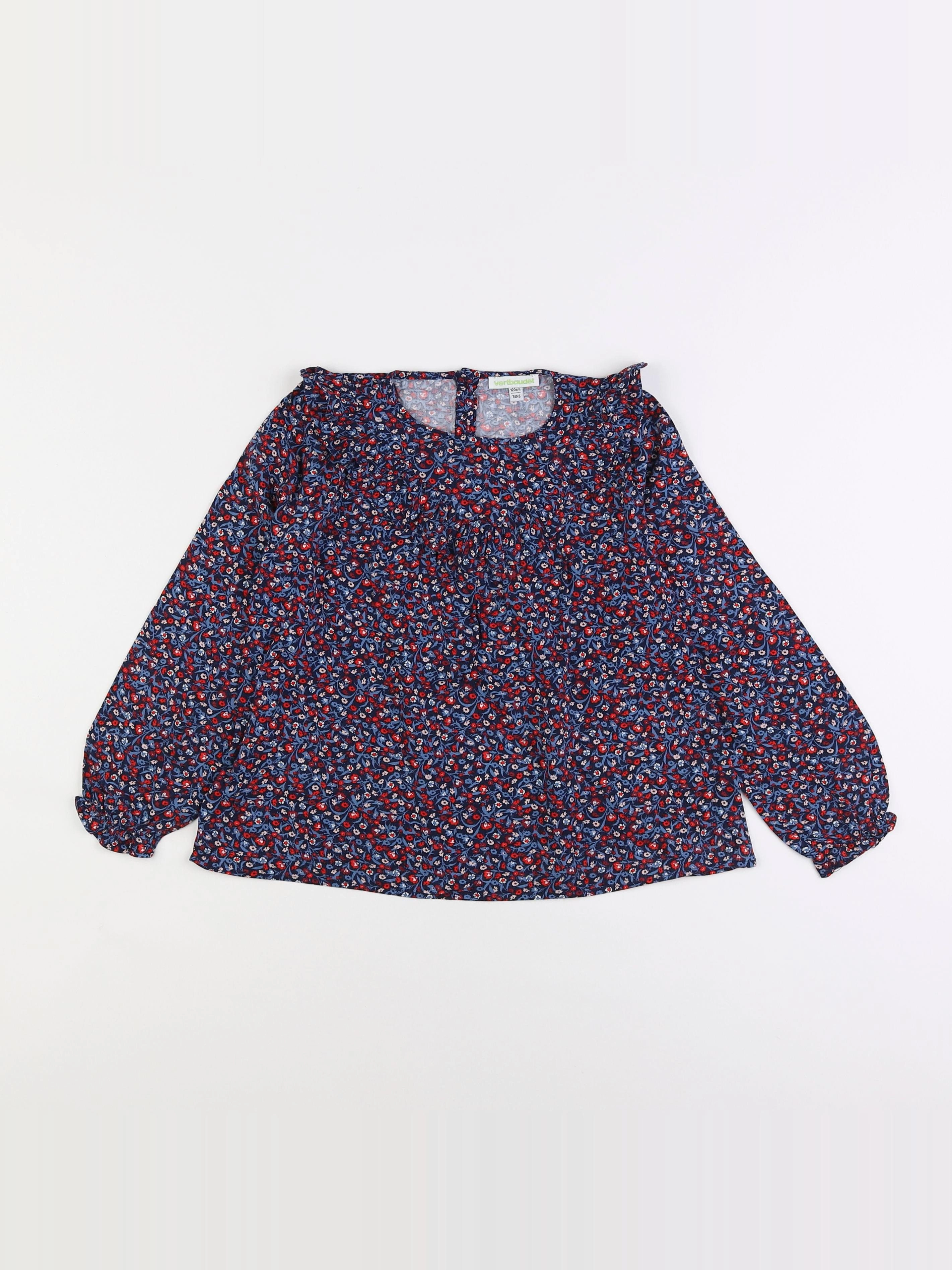 Vertbaudet - blouse bleu, rouge - 7 ans