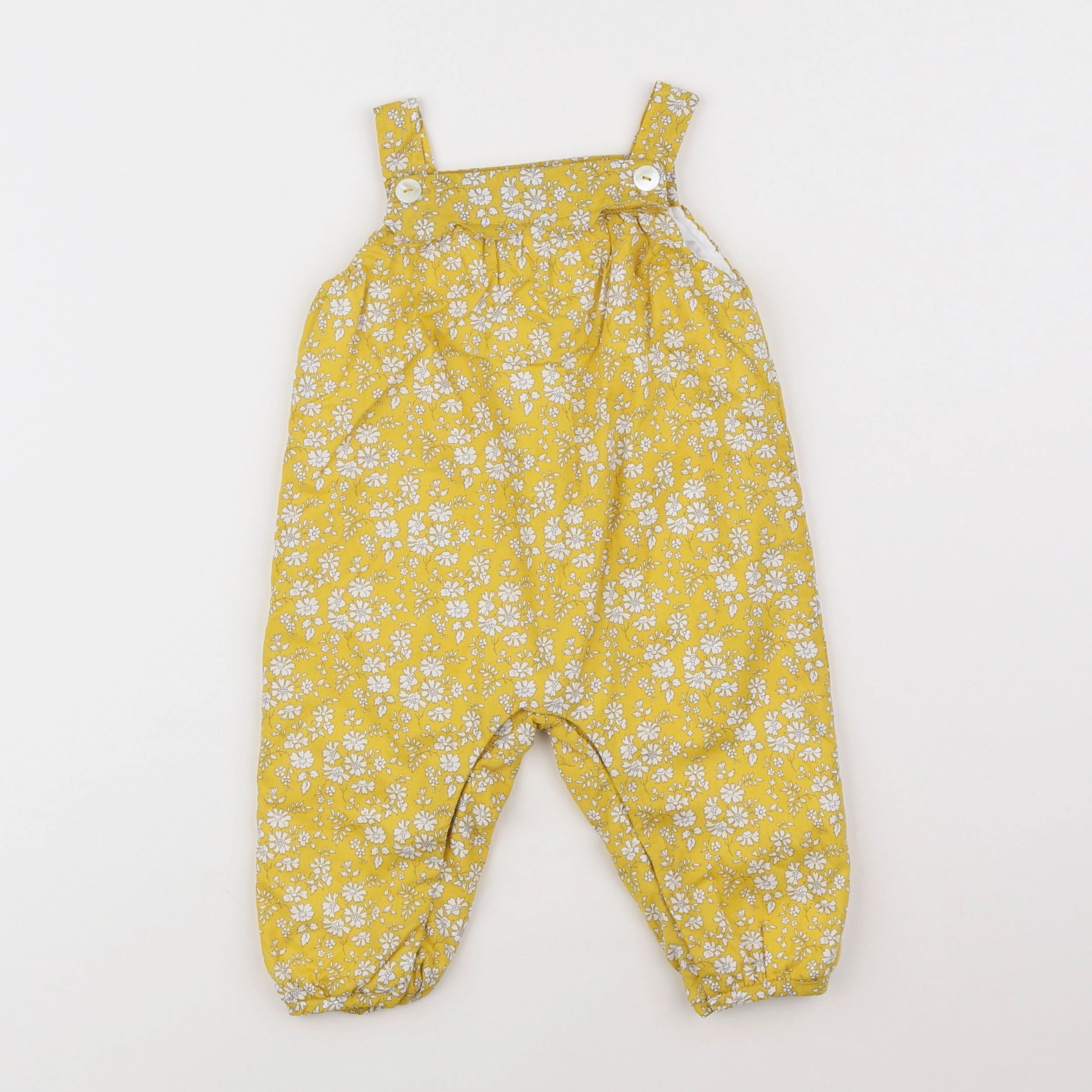 Jacadi - salopette liberty jaune - 6 mois