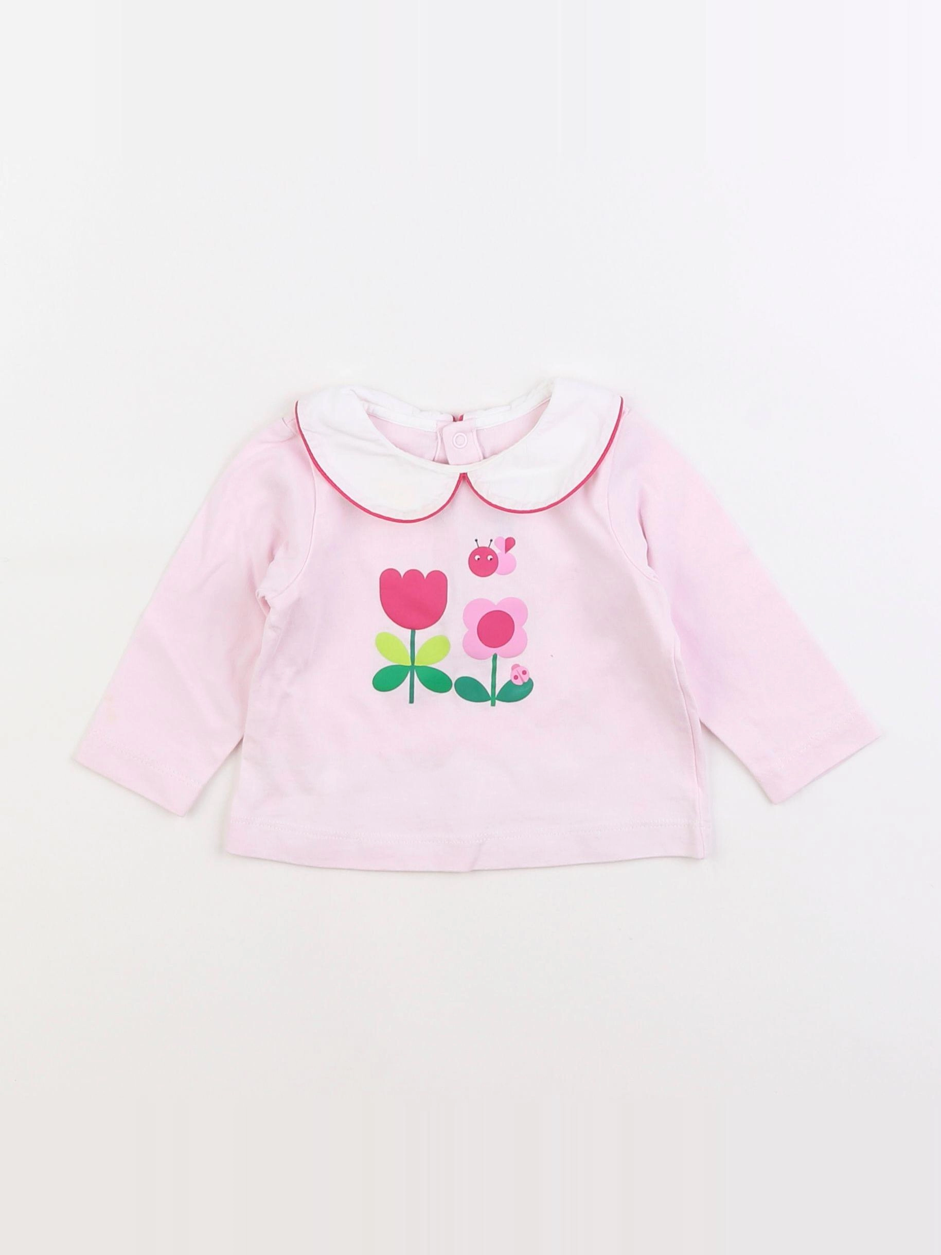 Jacadi - tee-shirt rose - 6 mois