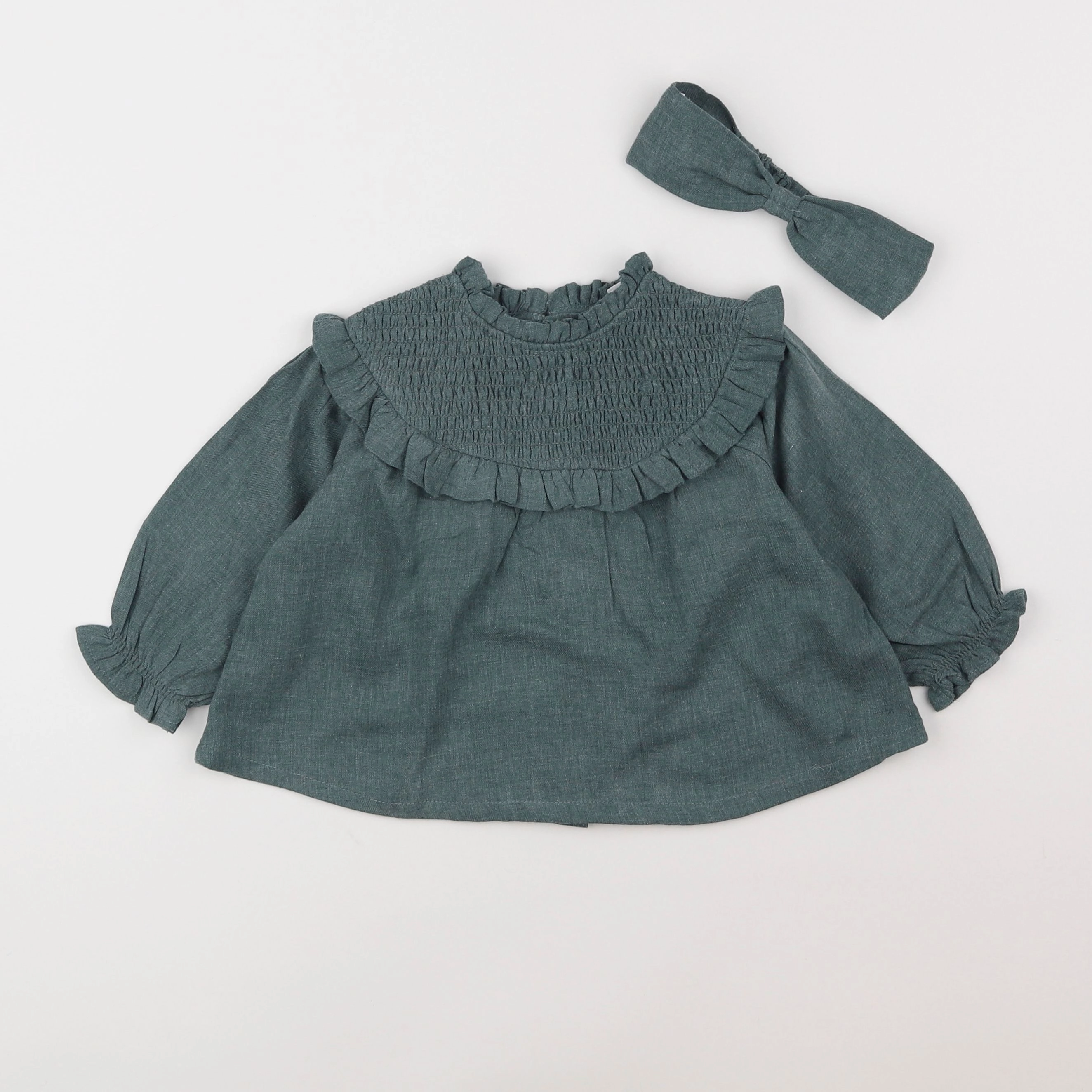 Vertbaudet - blouse vert - 12 mois