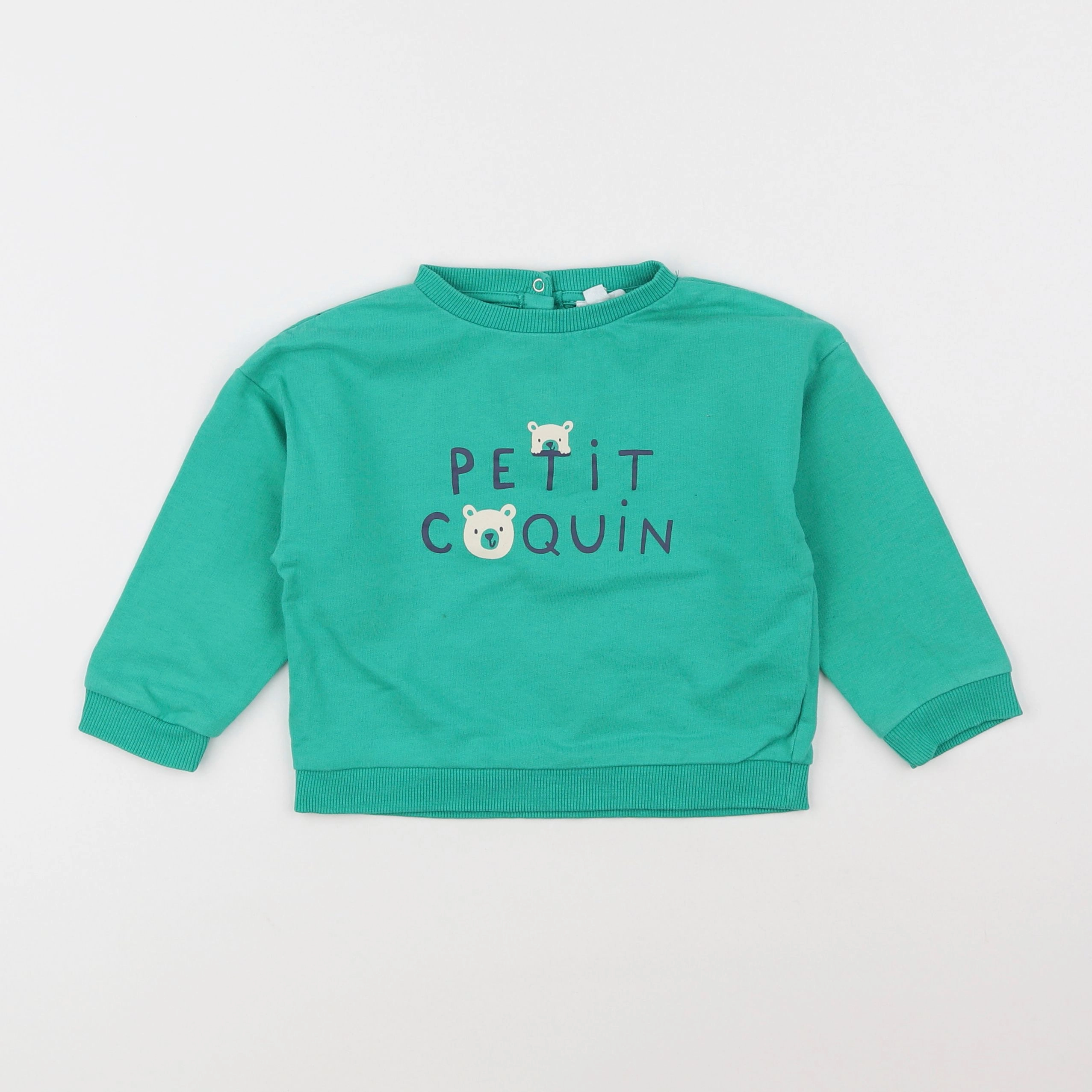 Vertbaudet - sweat vert - 2 ans