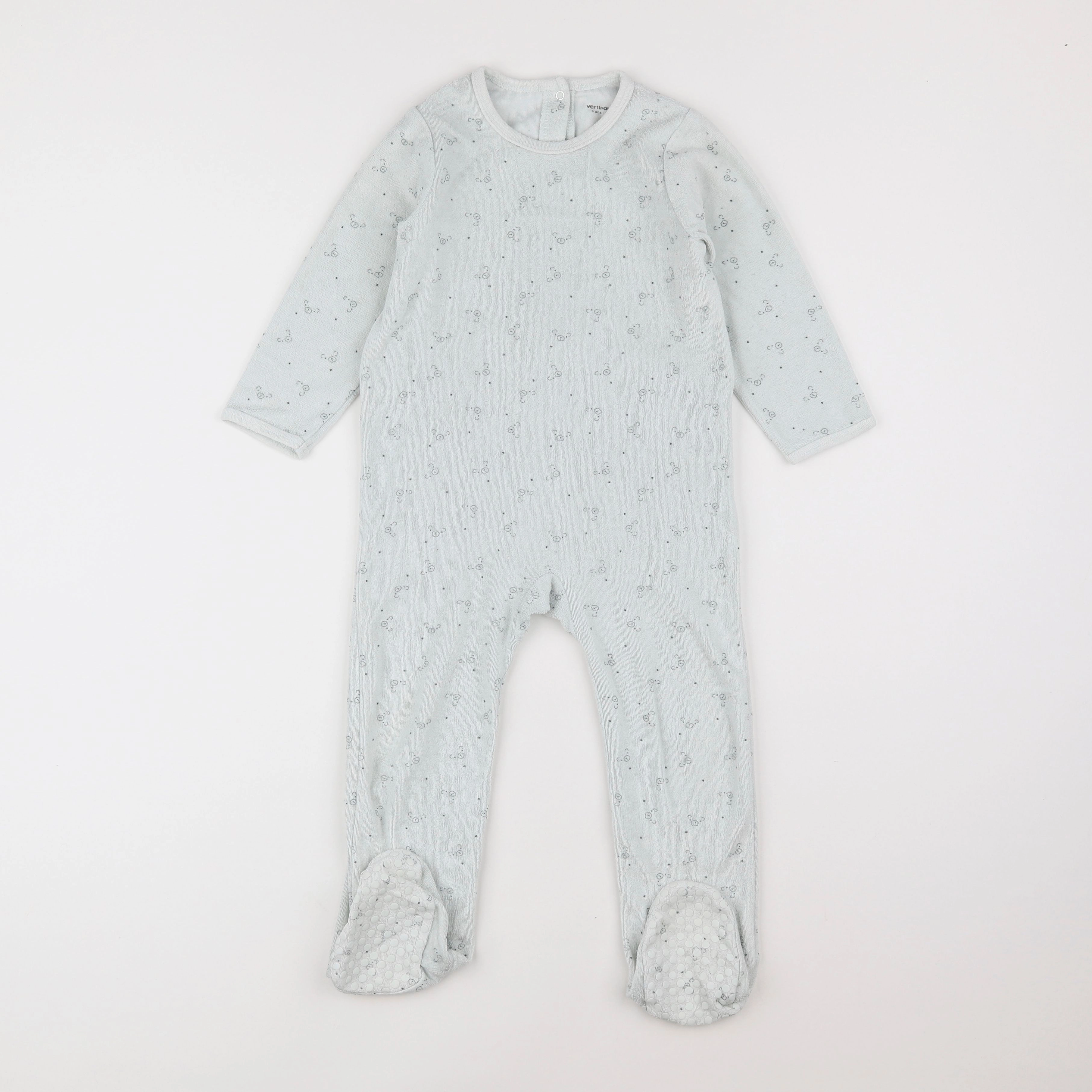 Vertbaudet - pyjama velours bleu - 3 ans