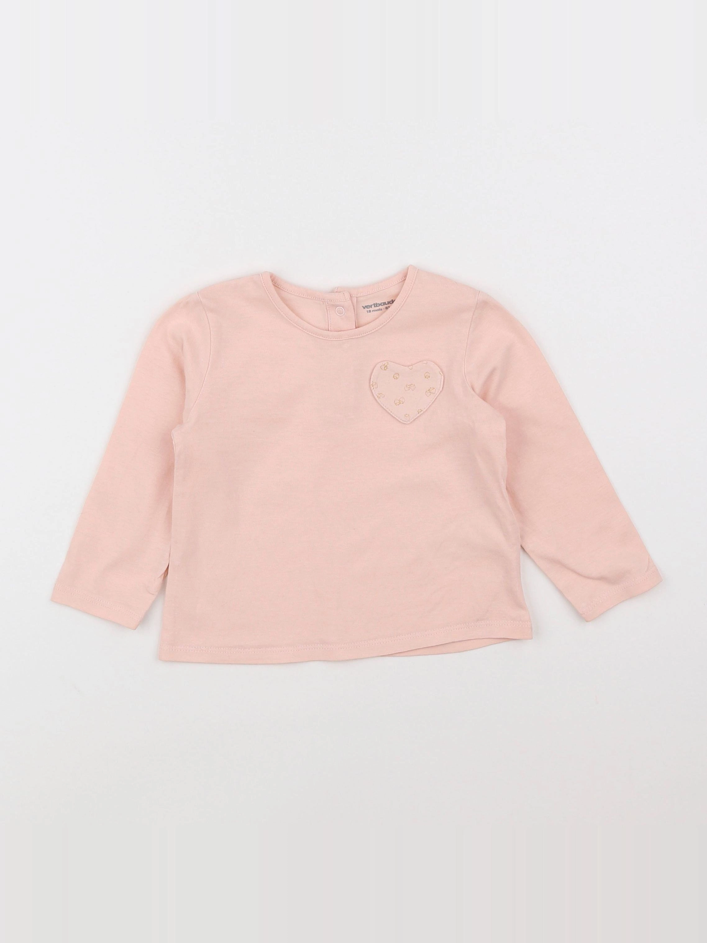 Vertbaudet - tee-shirt rose - 18 mois