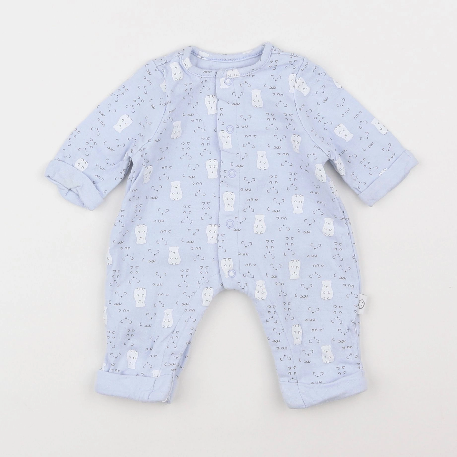 Vertbaudet - pyjama coton bleu - 0 mois