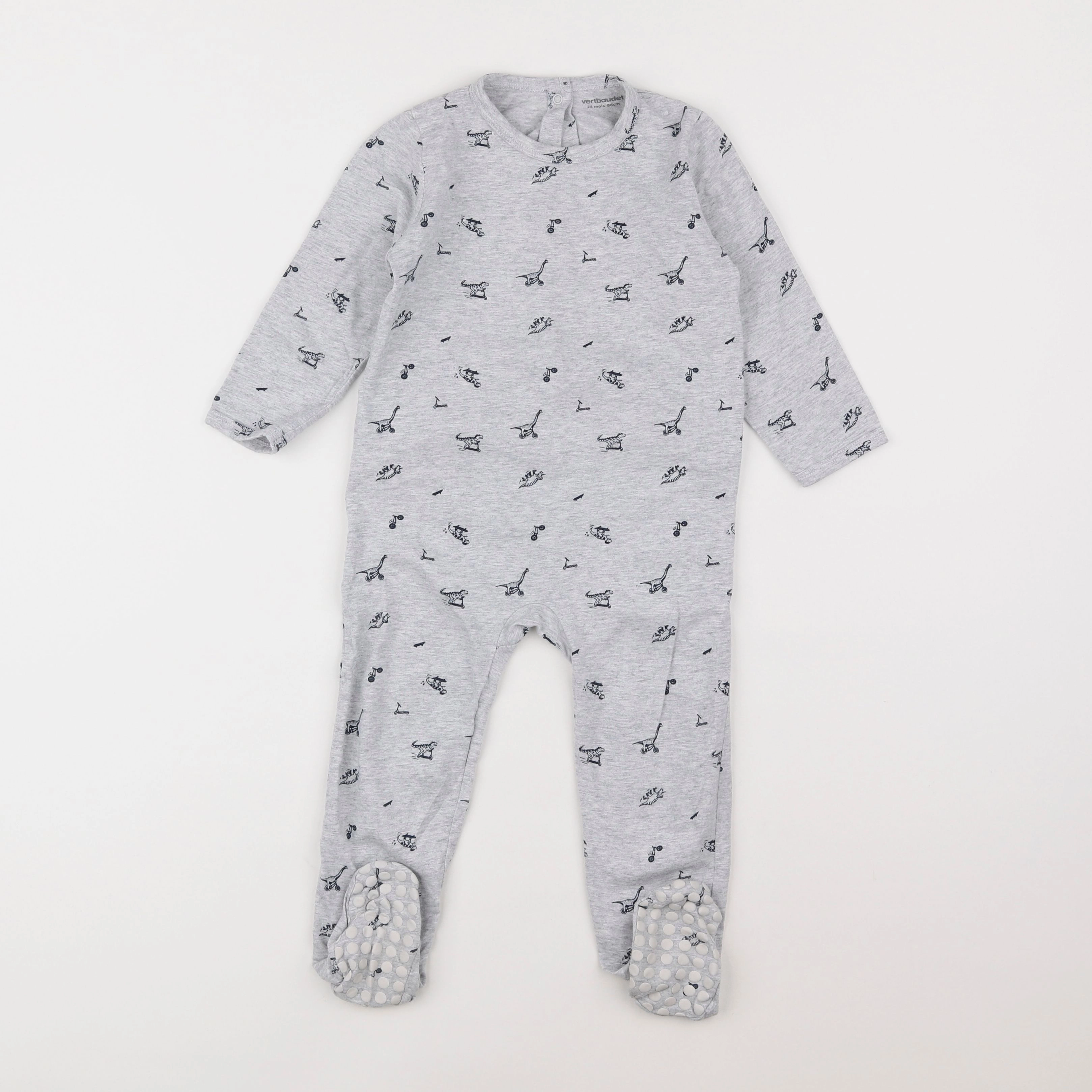 Vertbaudet - pyjama coton gris - 2 ans