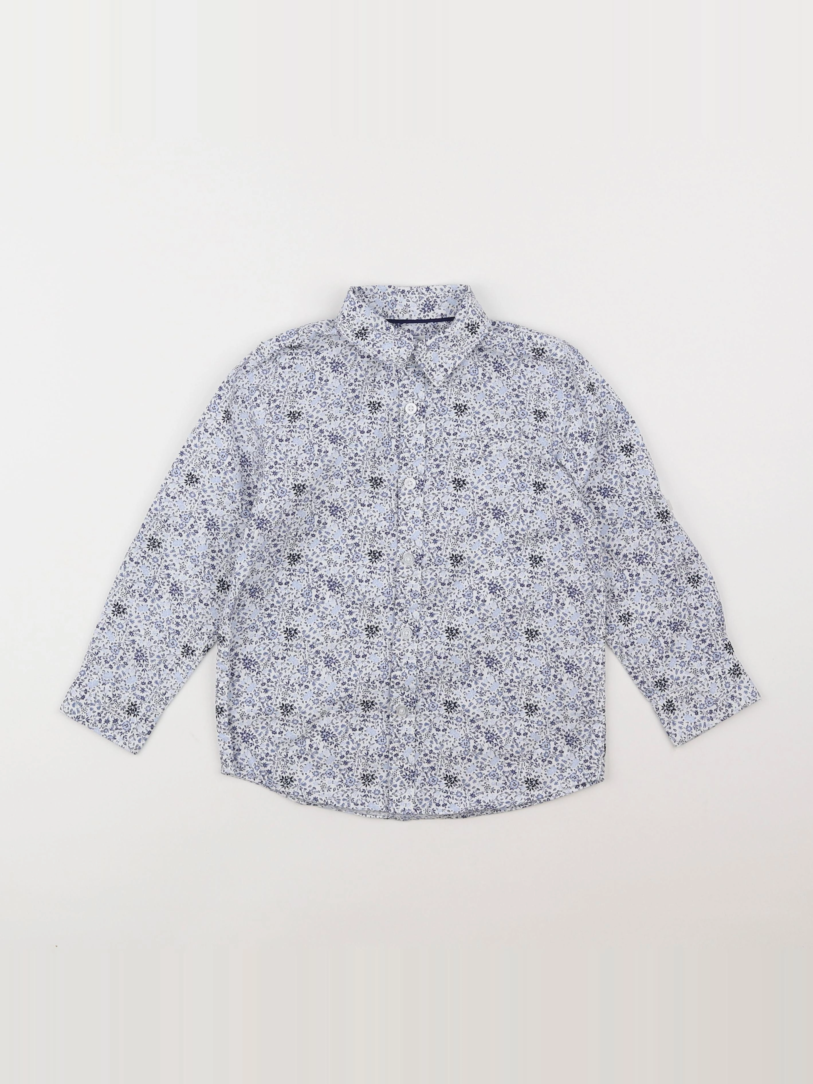 Vertbaudet - chemise blanc, bleu - 5 ans