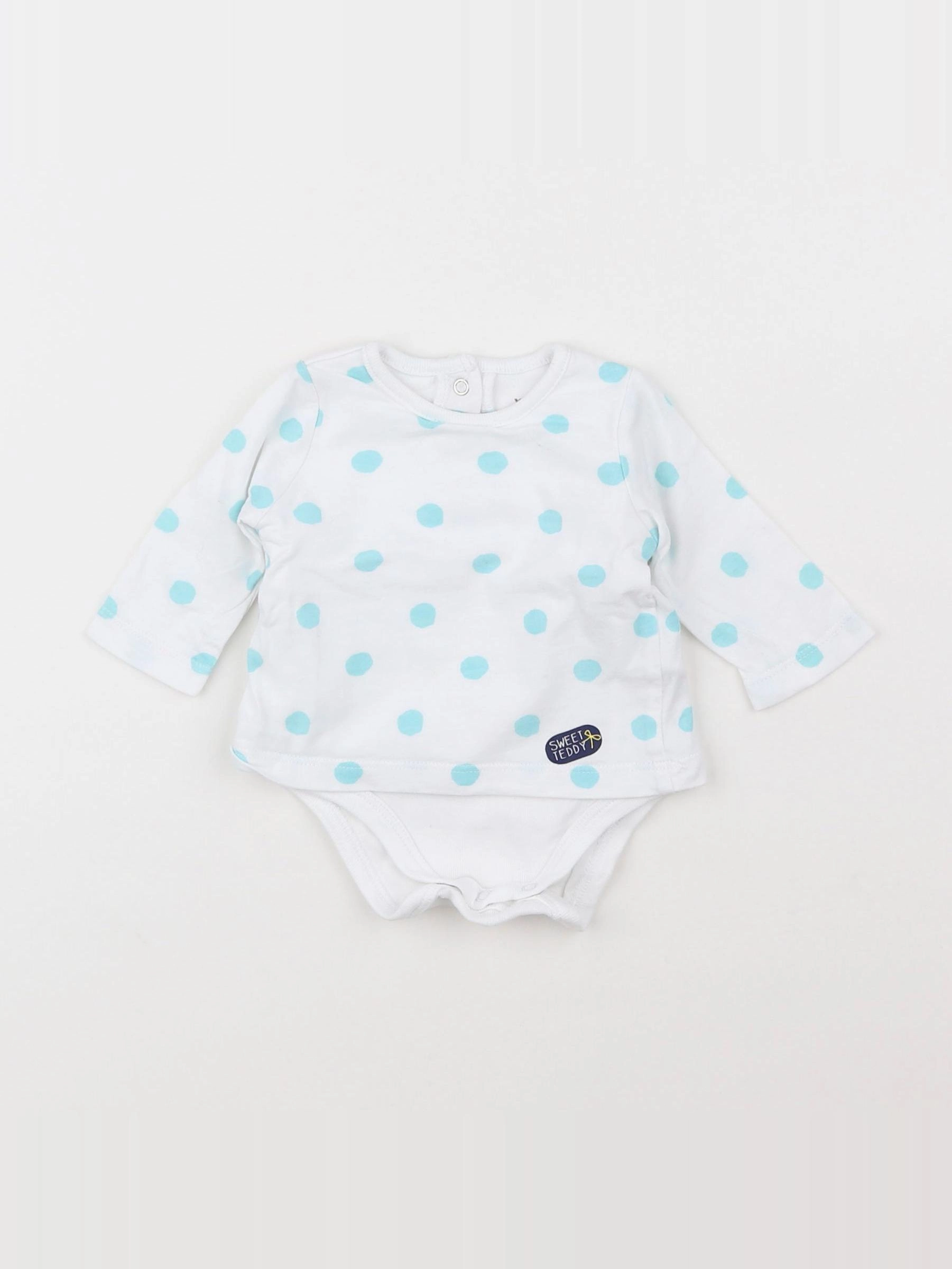 Vertbaudet - body tee-shirt blanc - 1 mois