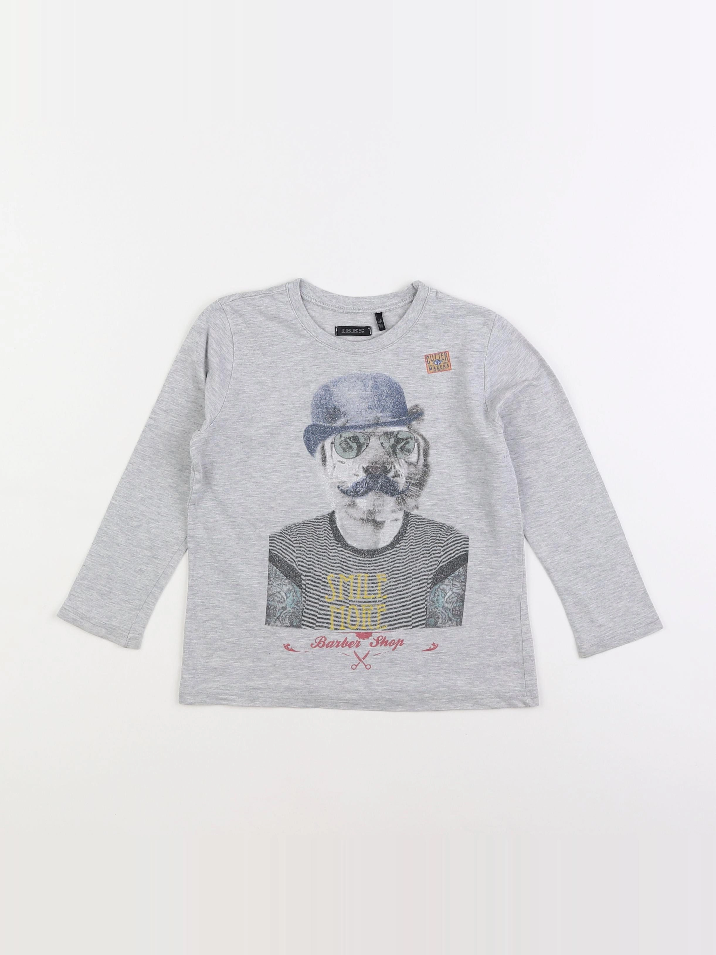 IKKS - tee-shirt gris, bleu - 3 ans