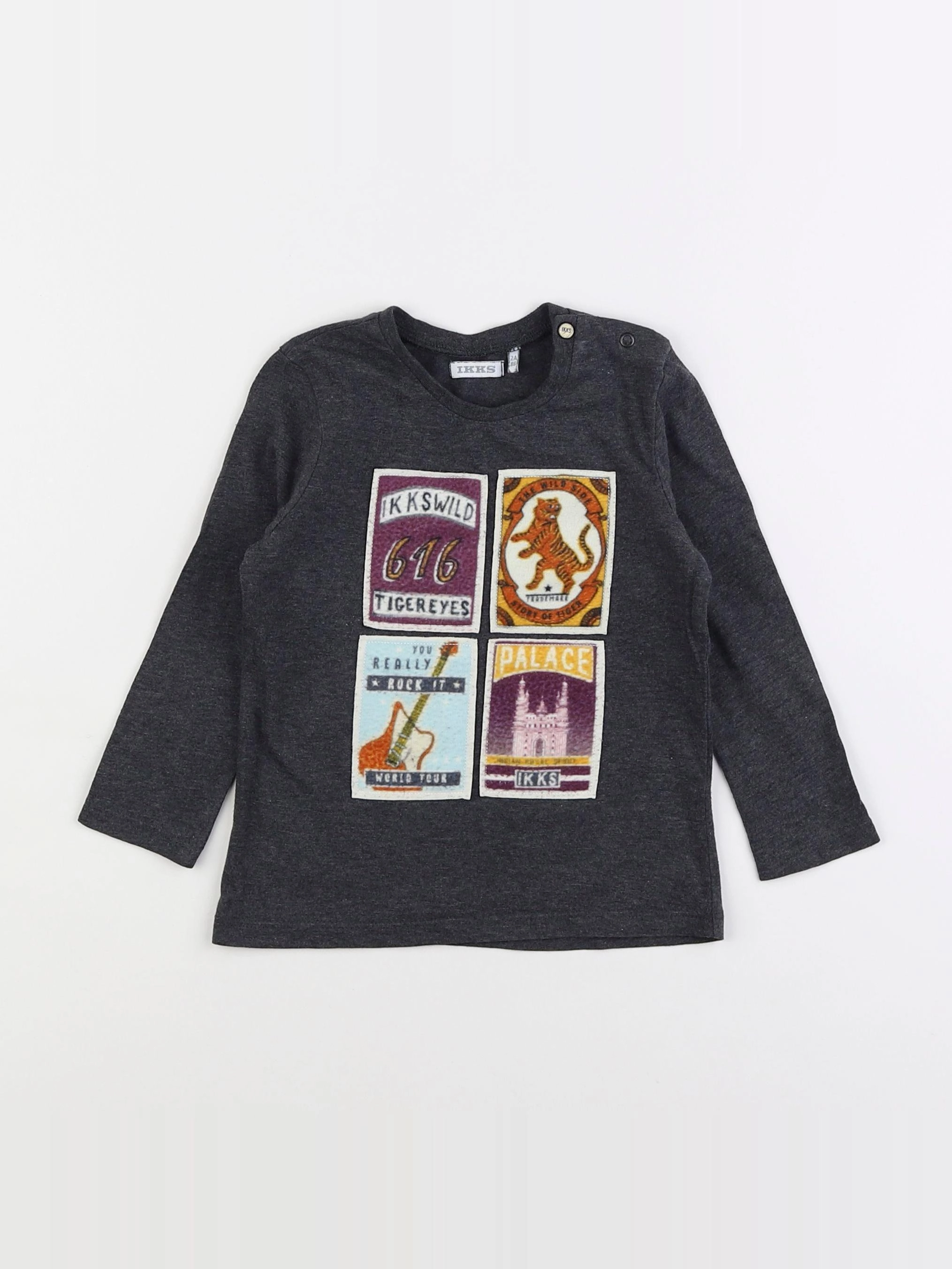 IKKS - tee-shirt gris - 2 ans