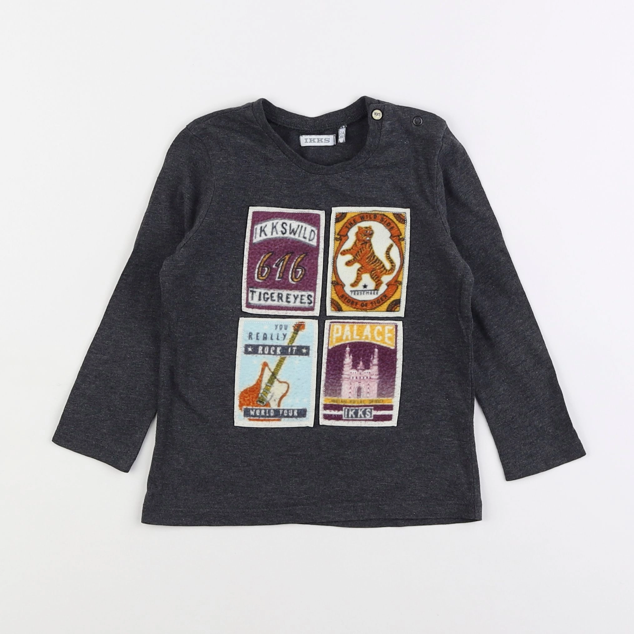 IKKS - tee-shirt gris - 2 ans