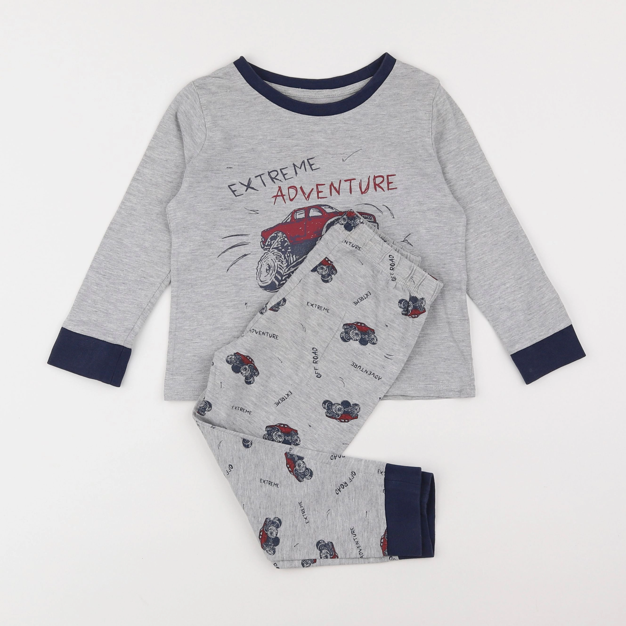 Vertbaudet - pyjama coton gris - 4 ans