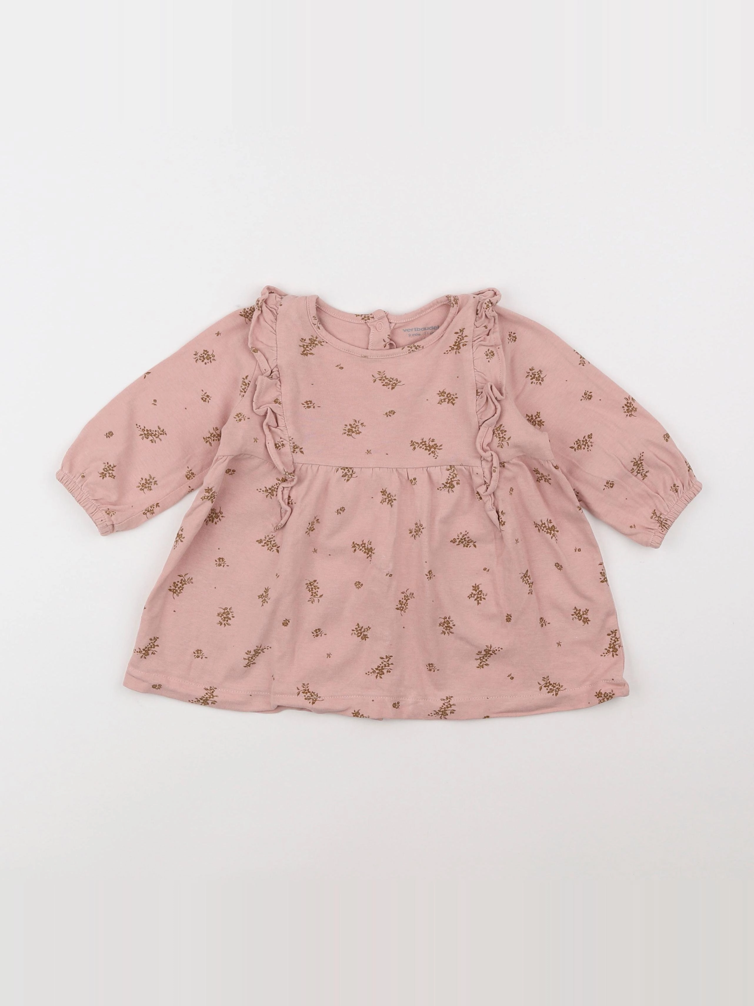 Vertbaudet - robe rose - 9 mois