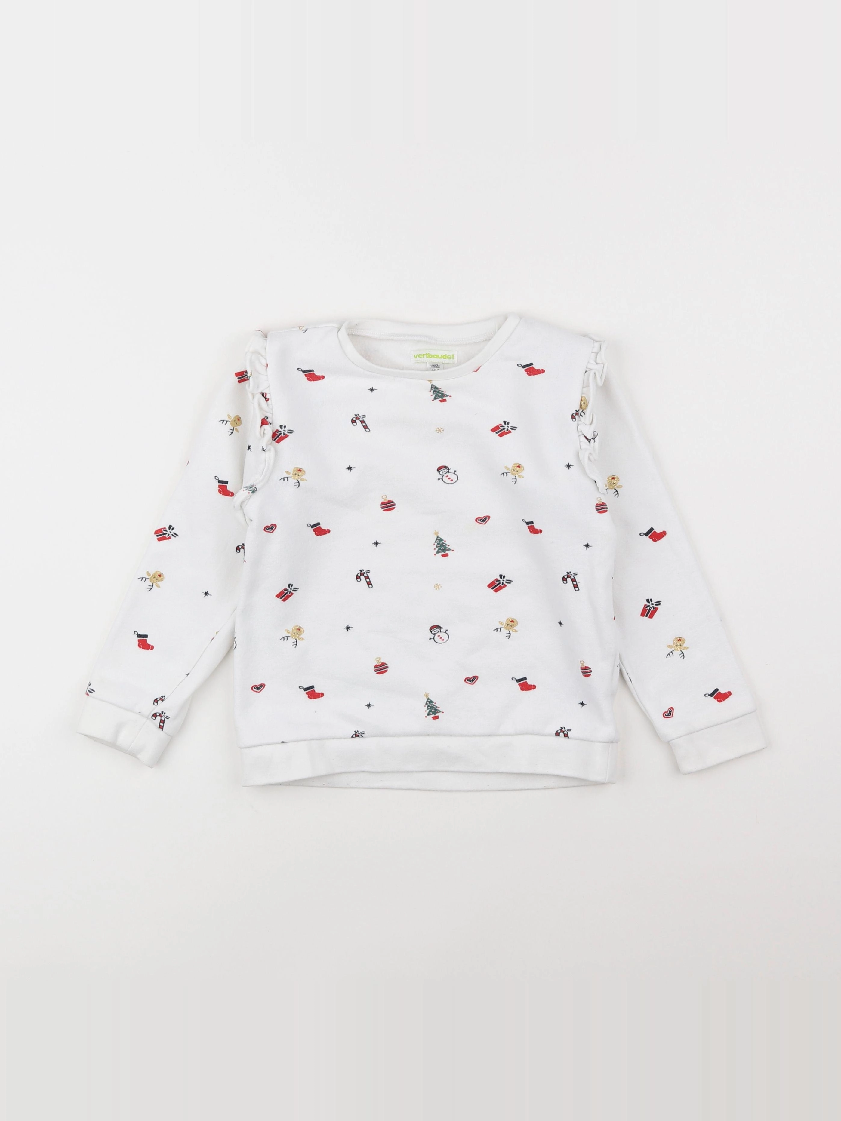 Vertbaudet - sweat blanc - 6 ans