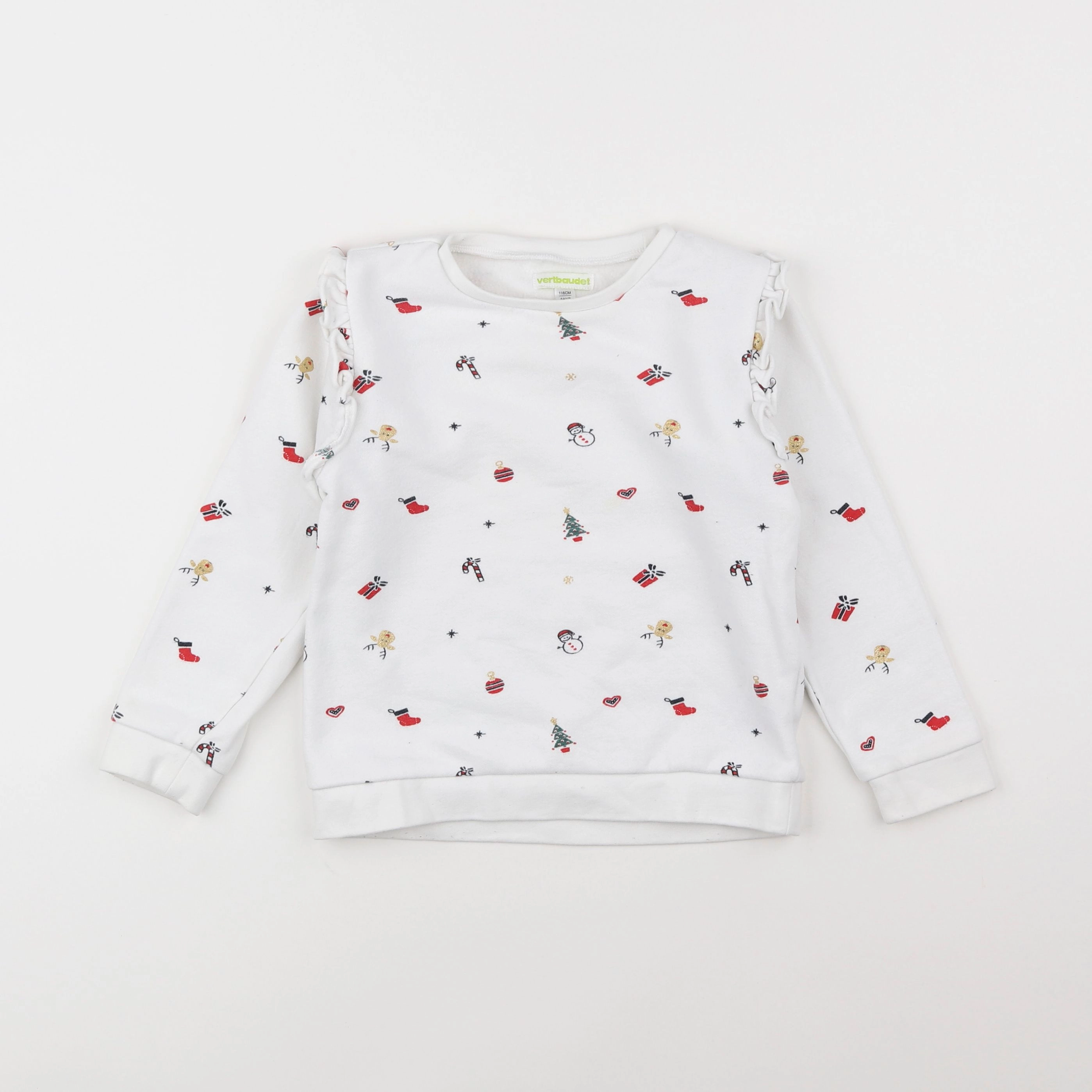 Vertbaudet - sweat blanc - 6 ans