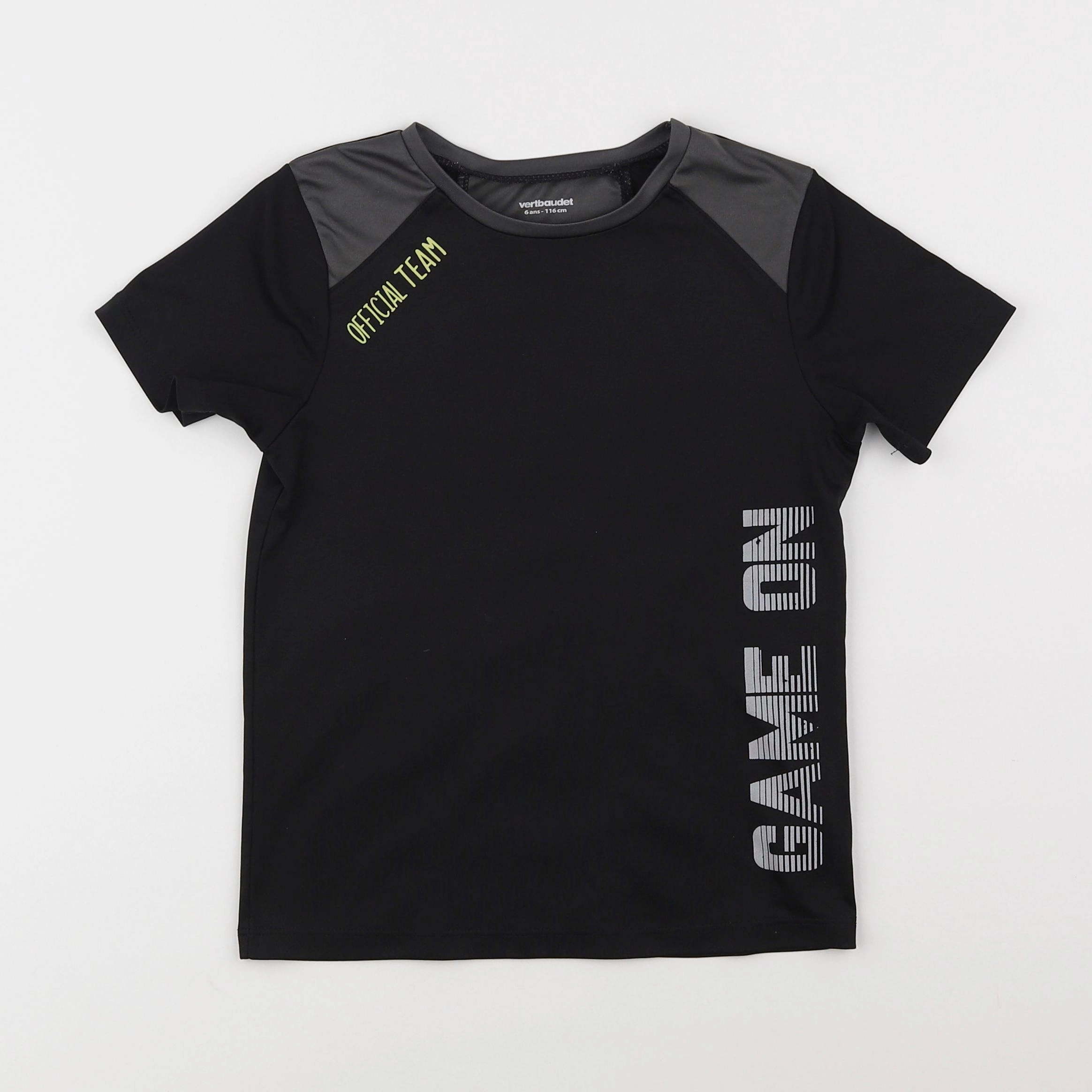 Vertbaudet - tee-shirt noir - 6 ans