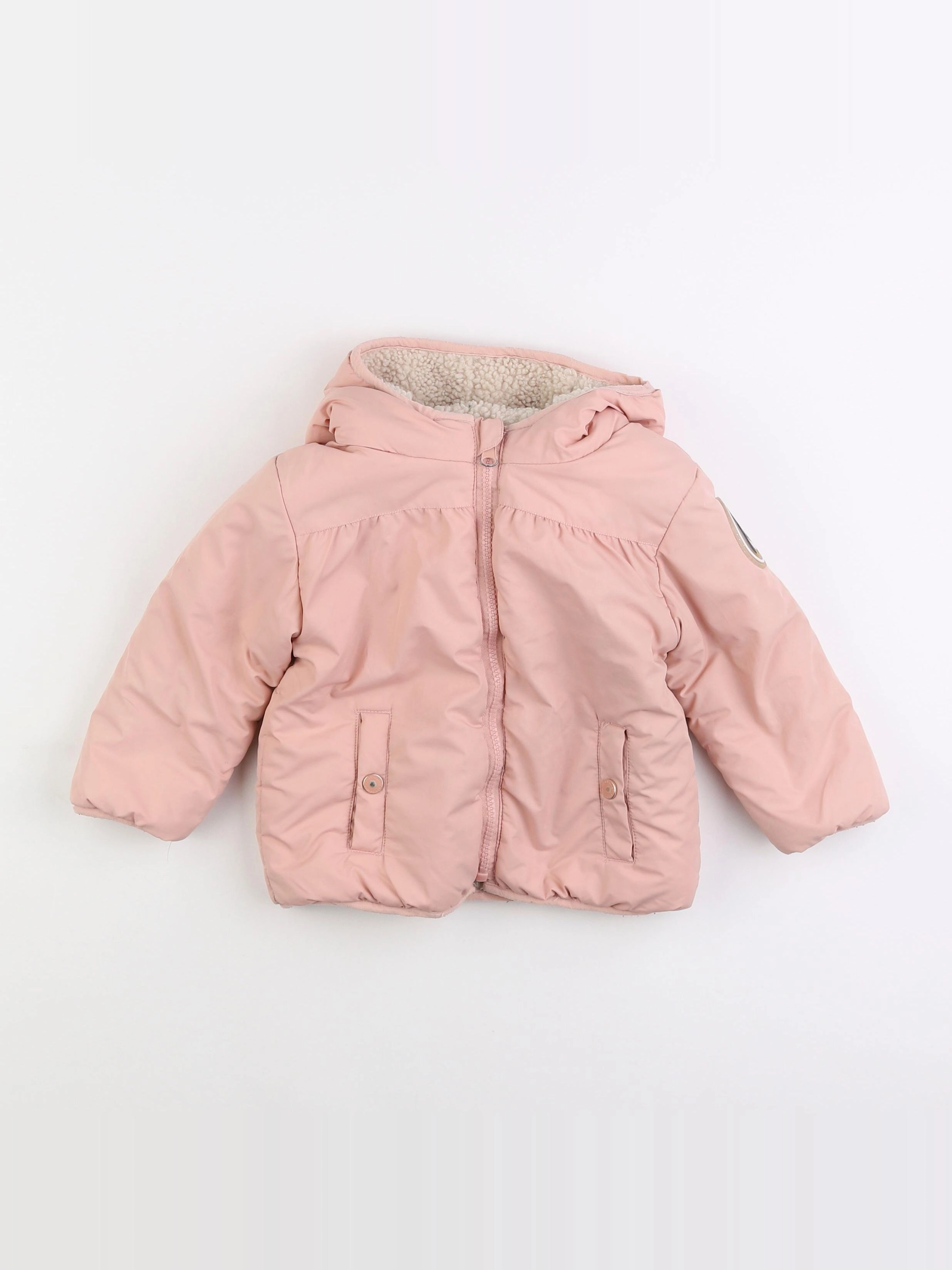 Vertbaudet - doudoune réversible rose - 2 ans