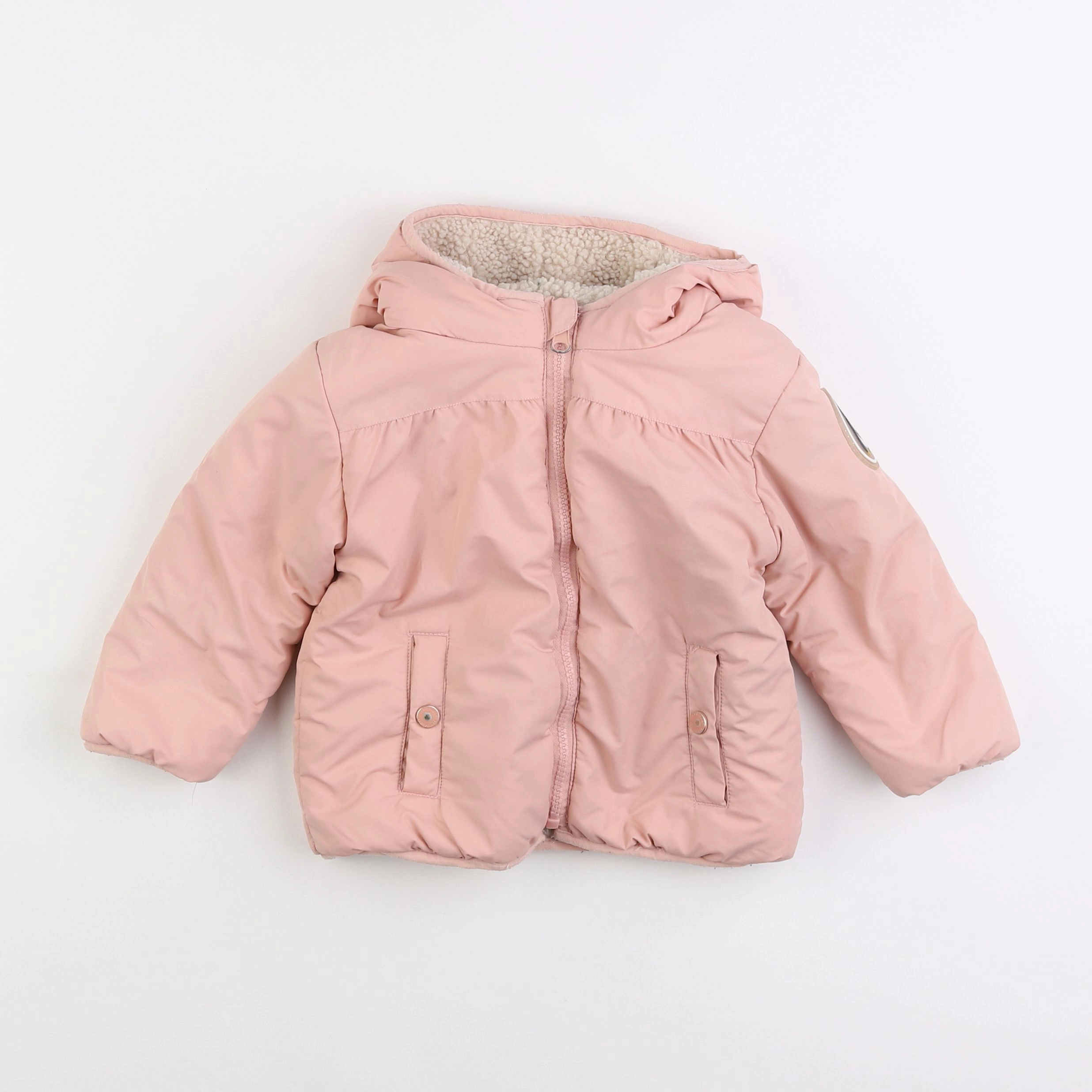 Vertbaudet - doudoune réversible rose - 2 ans