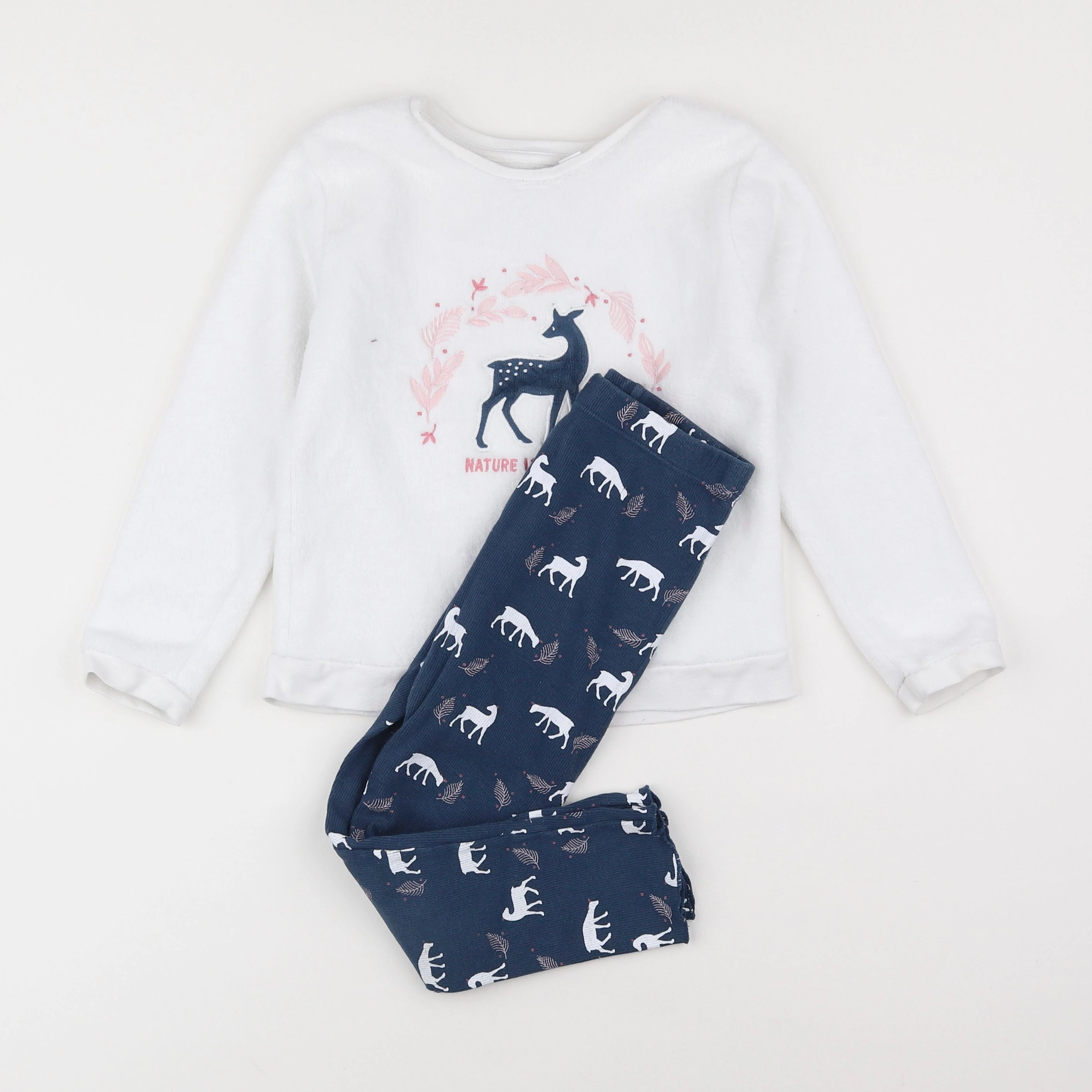 Okaidi - pyjama velours bleu - 6 ans