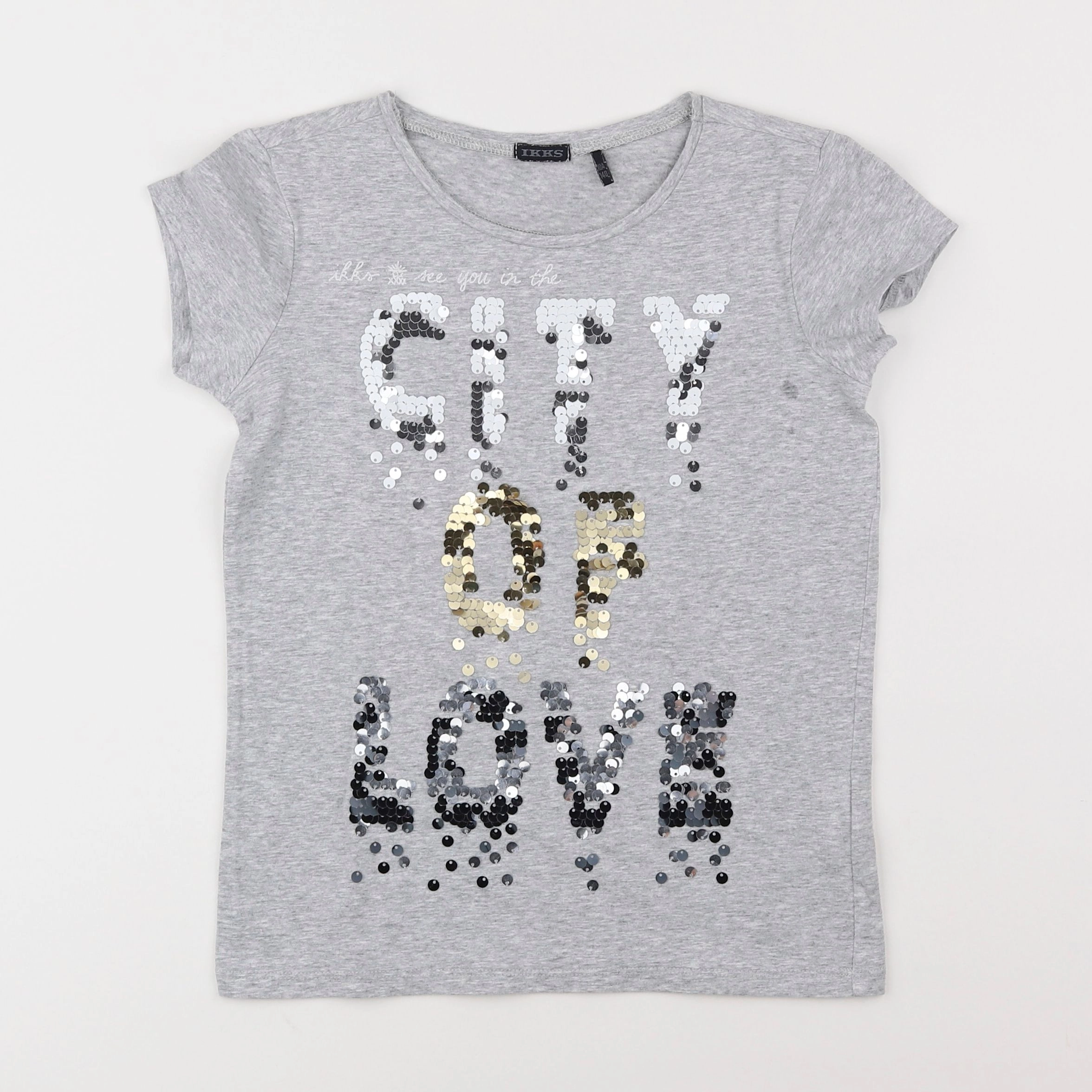 IKKS - tee-shirt gris - 10 ans