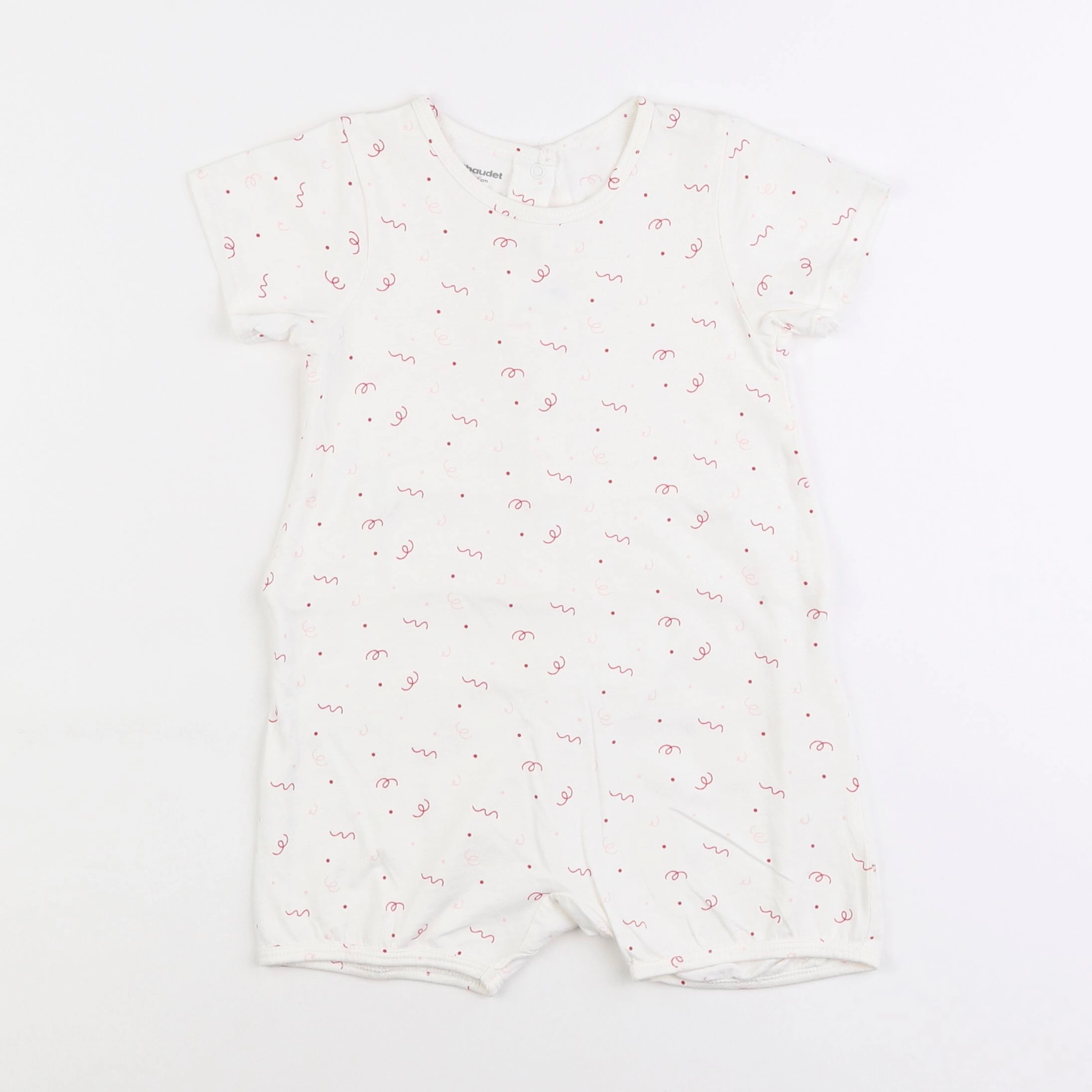 Vertbaudet - pyjama coton blanc, rose - 2 ans