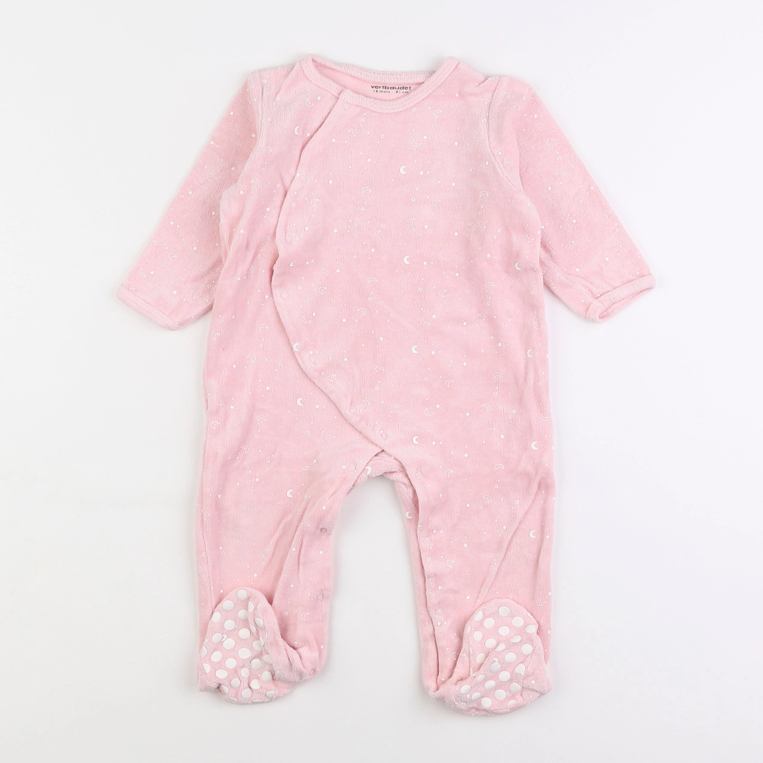 Vertbaudet - pyjama velours rose - 18 mois