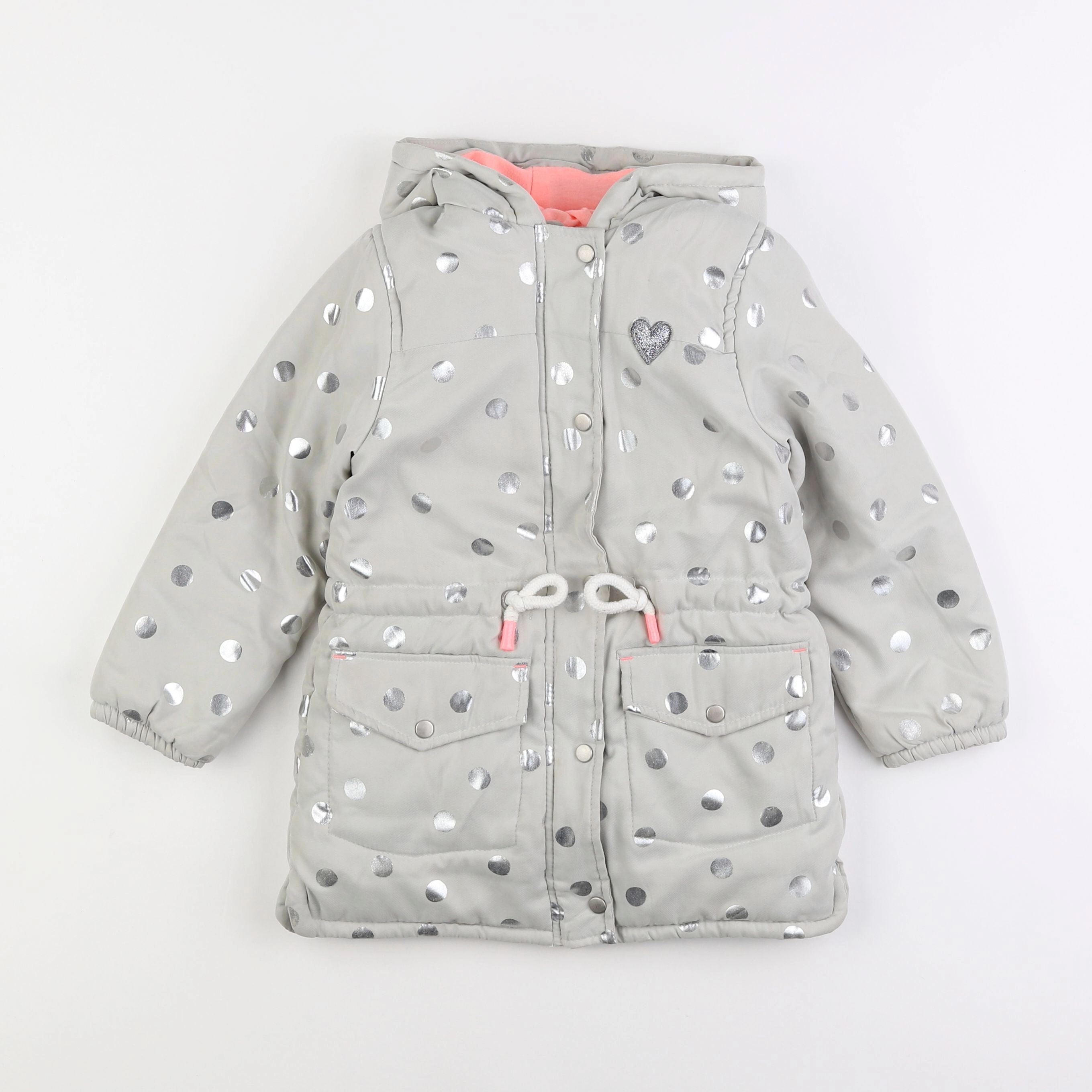 Vertbaudet - manteau doublure amovible argent - 6 ans