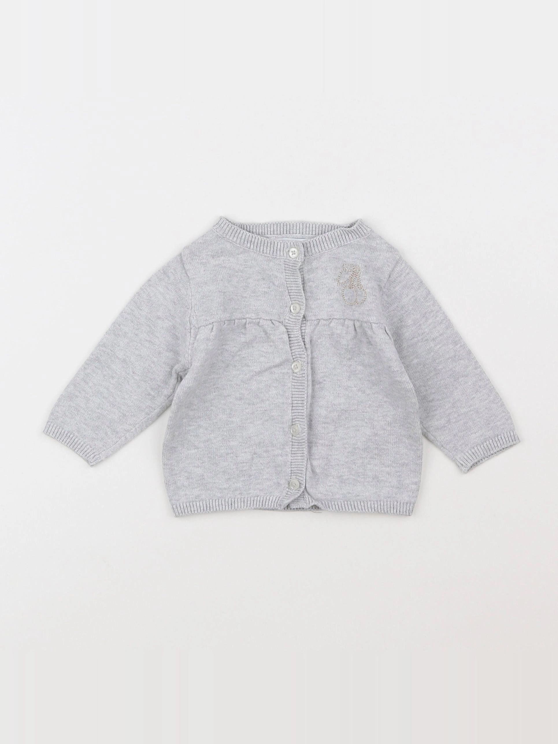 Vertbaudet - gilet gris - 3 mois
