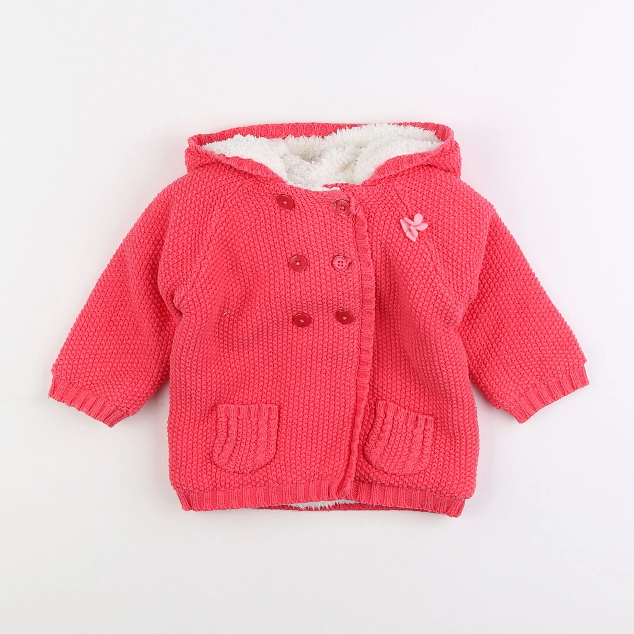 Vertbaudet - veste doublé rose - 12 mois