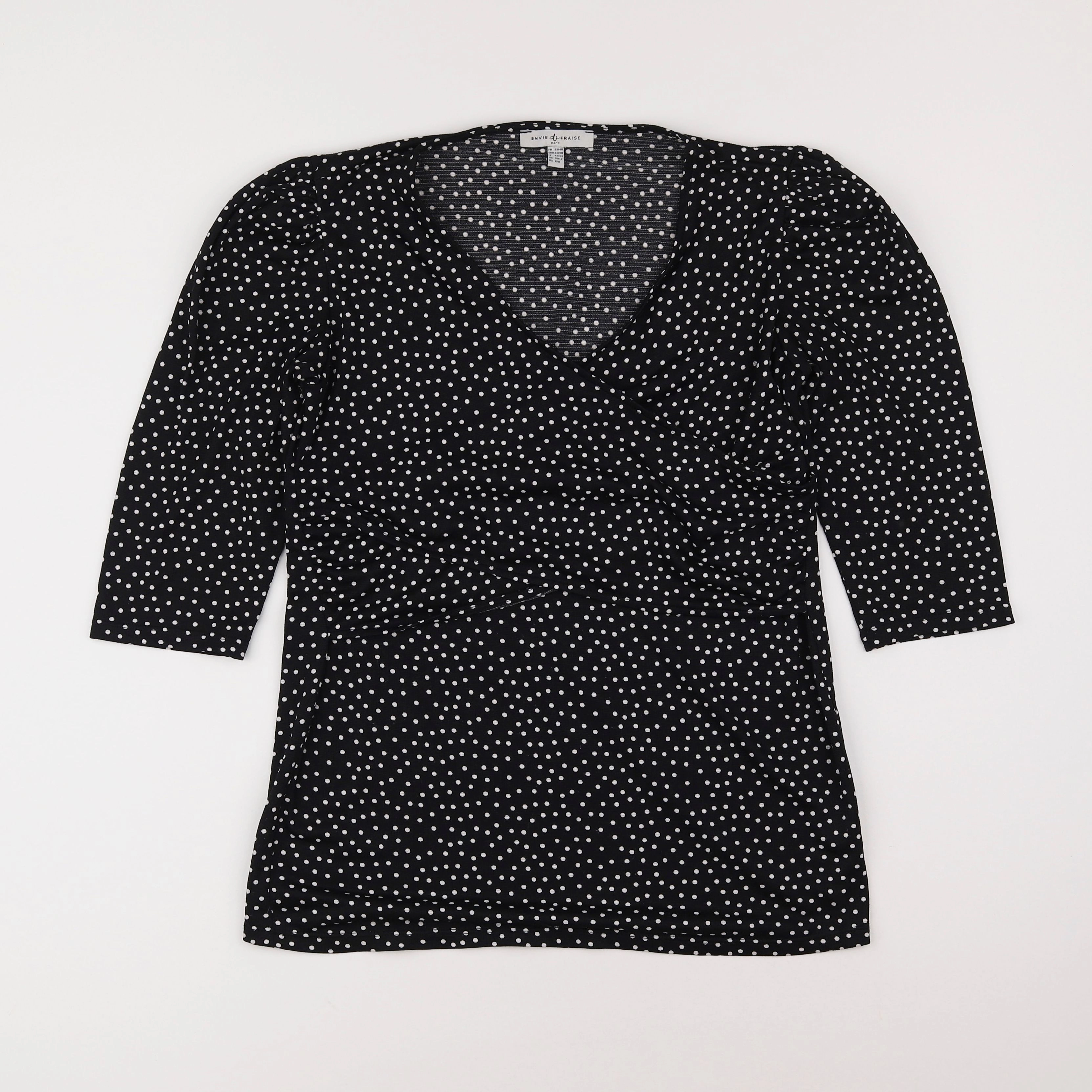 Envie de fraise - blouse allaitement noir, blanc - 38 à 40