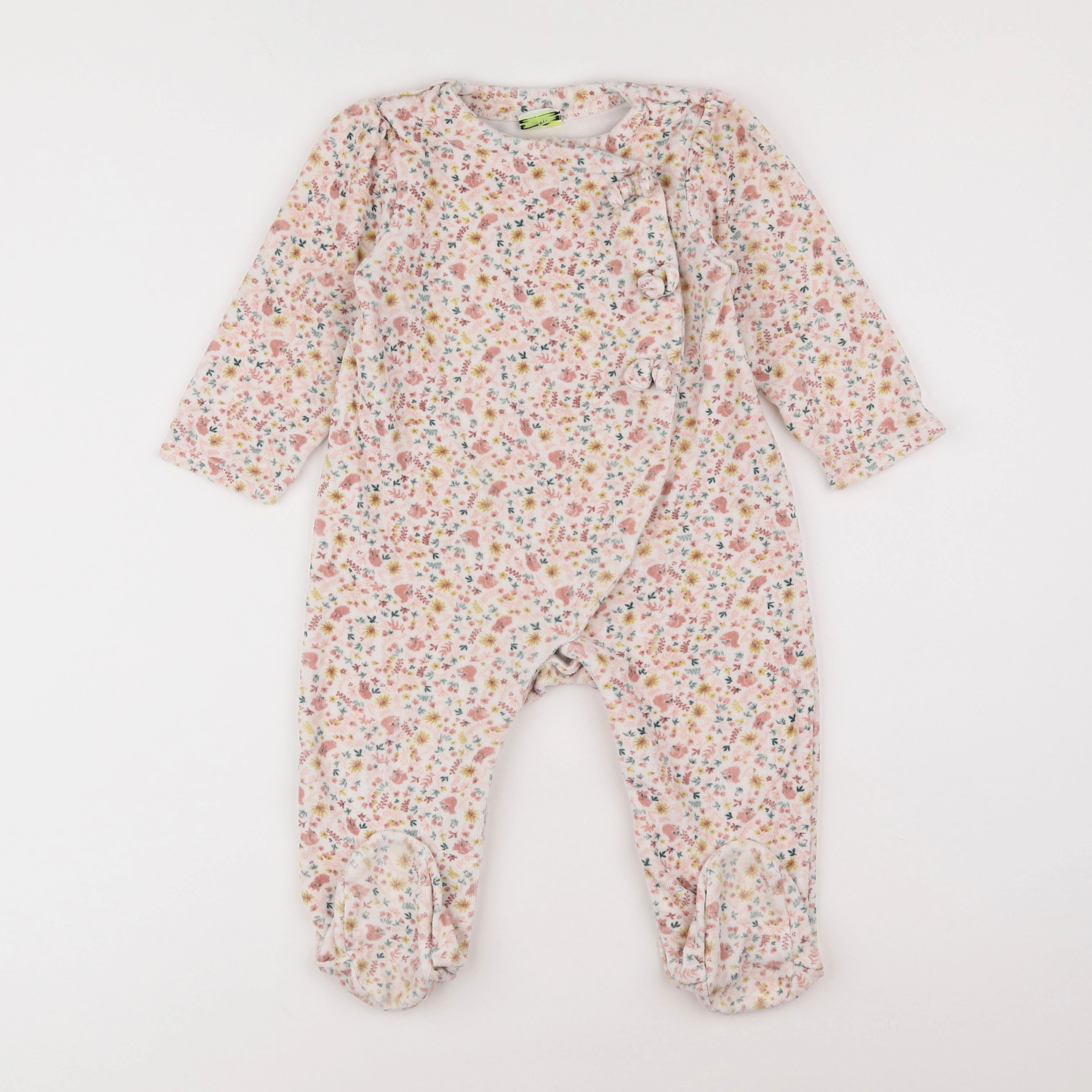 Tape à l'oeil - pyjama velours rose, vert - 2 ans