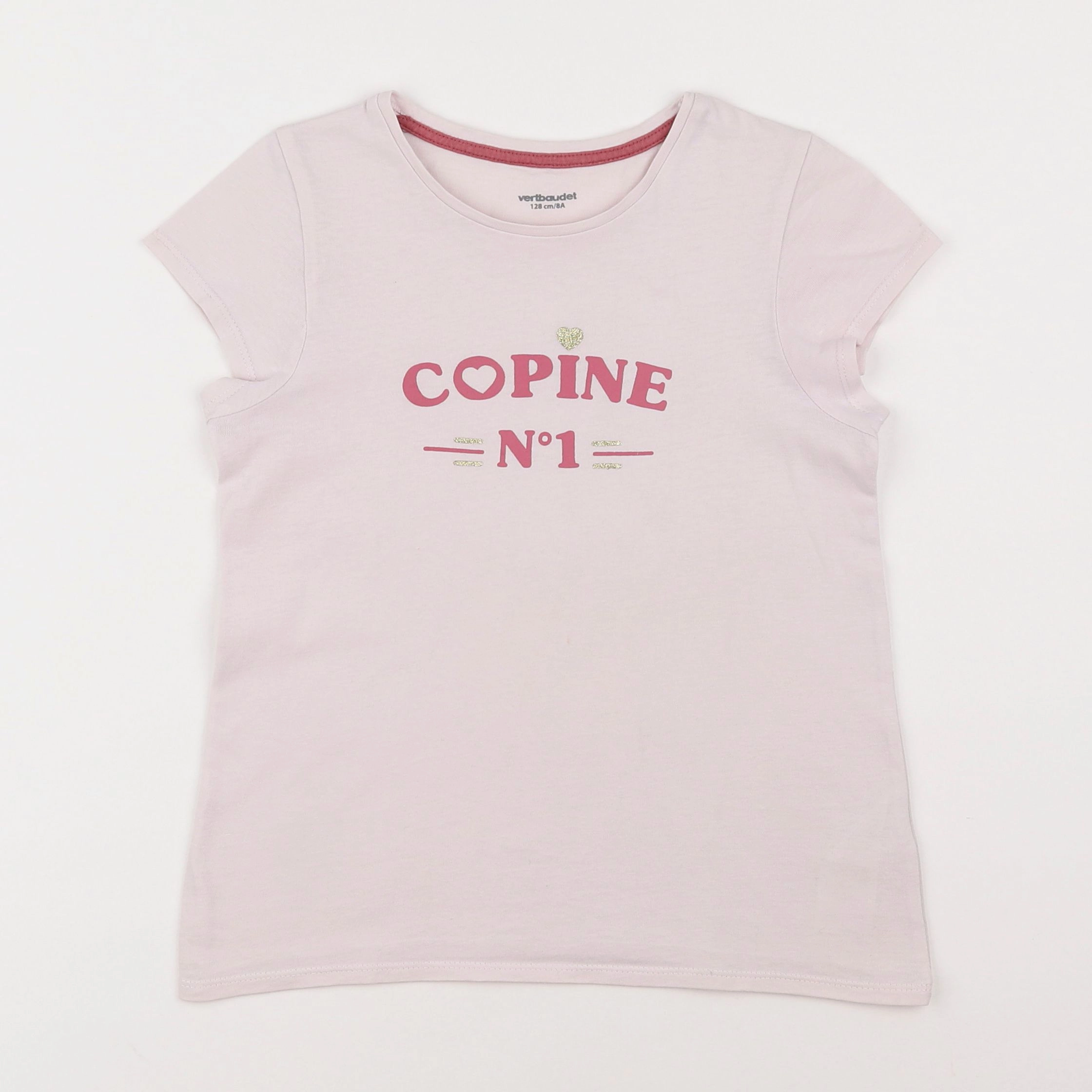 Vertbaudet - tee-shirt rose - 8 ans