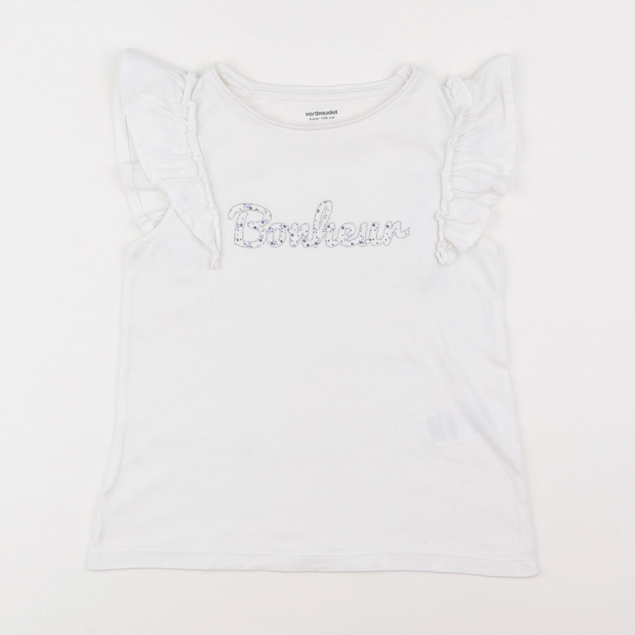 Vertbaudet - tee-shirt blanc - 8 ans