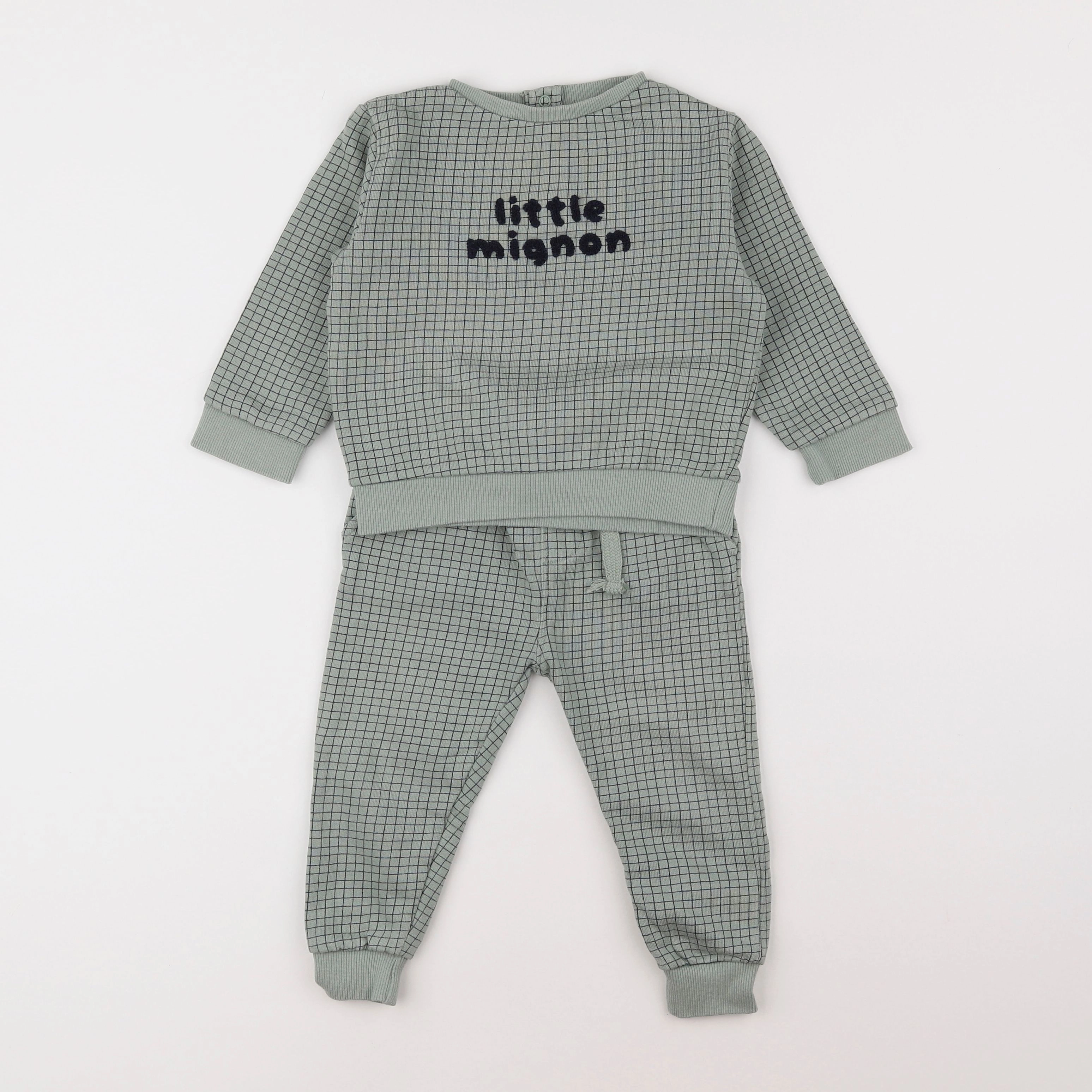 Little Cigogne - ensemble vert - 18 mois