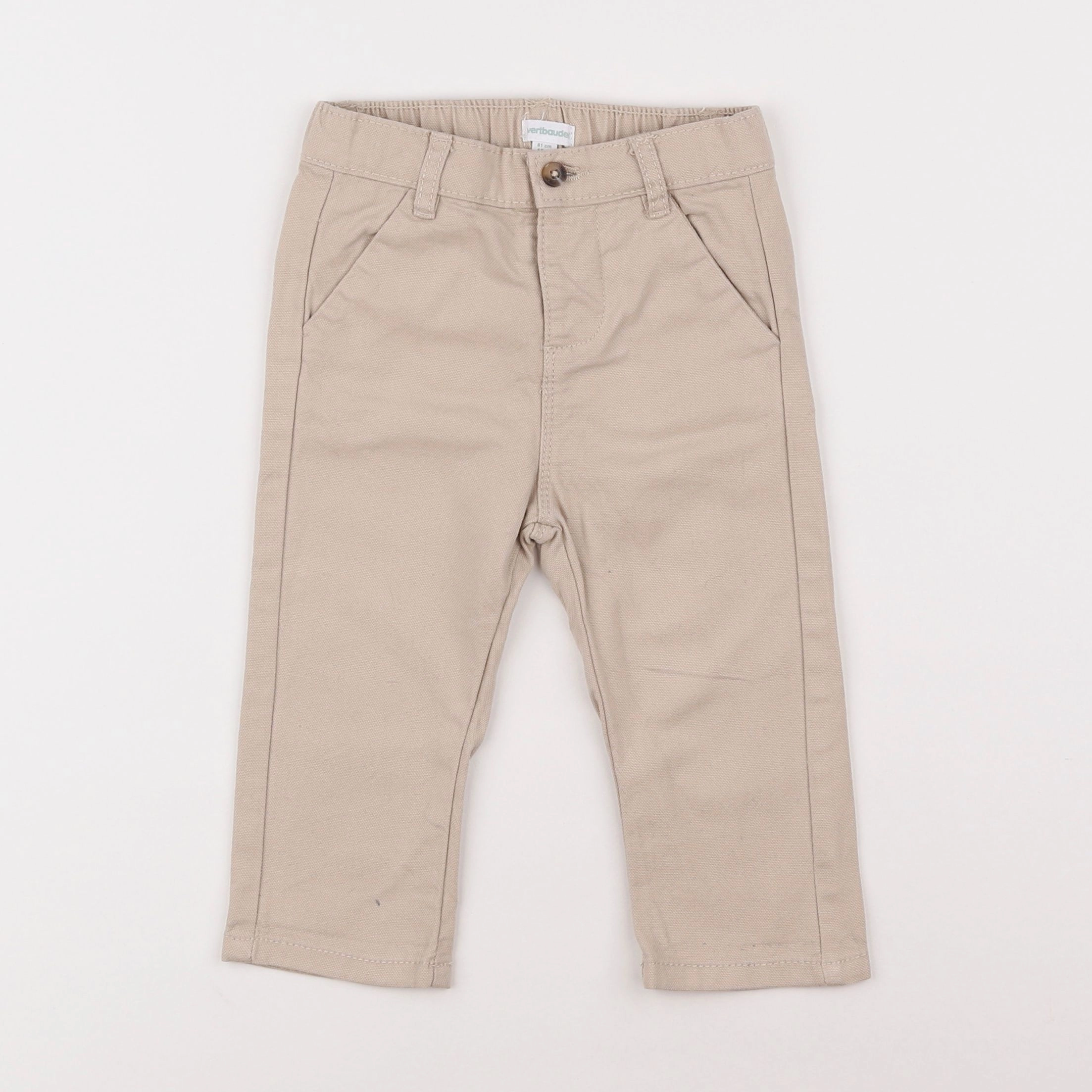 Vertbaudet - pantalon beige - 18 mois