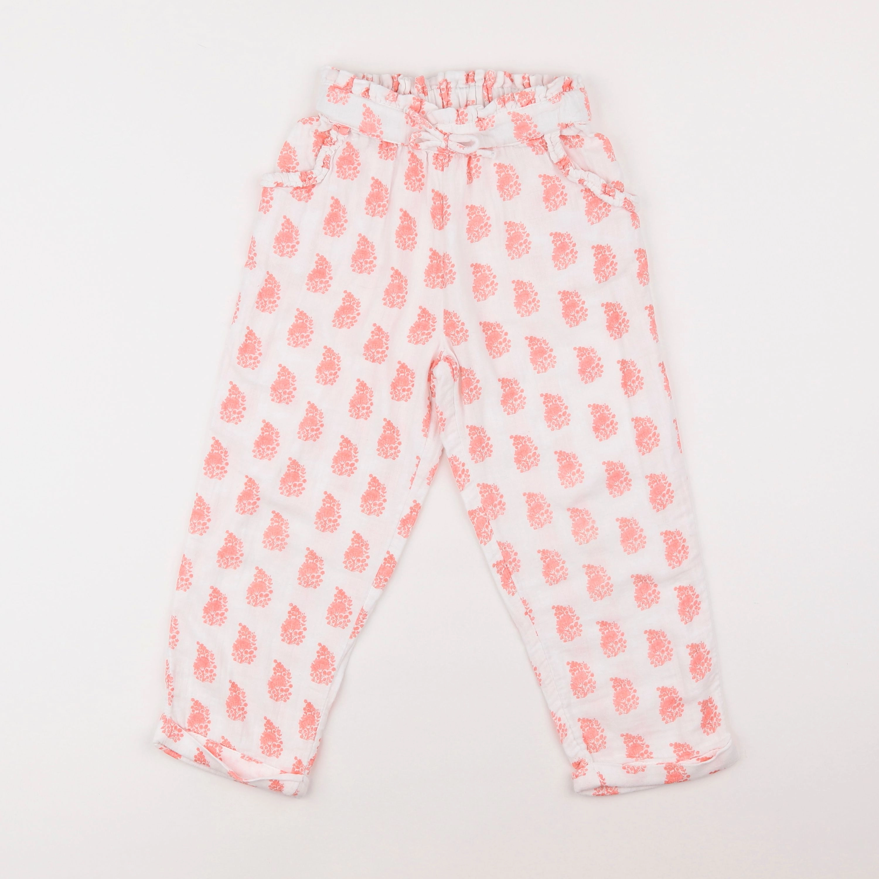 Vertbaudet - pantalon blanc - 7 ans