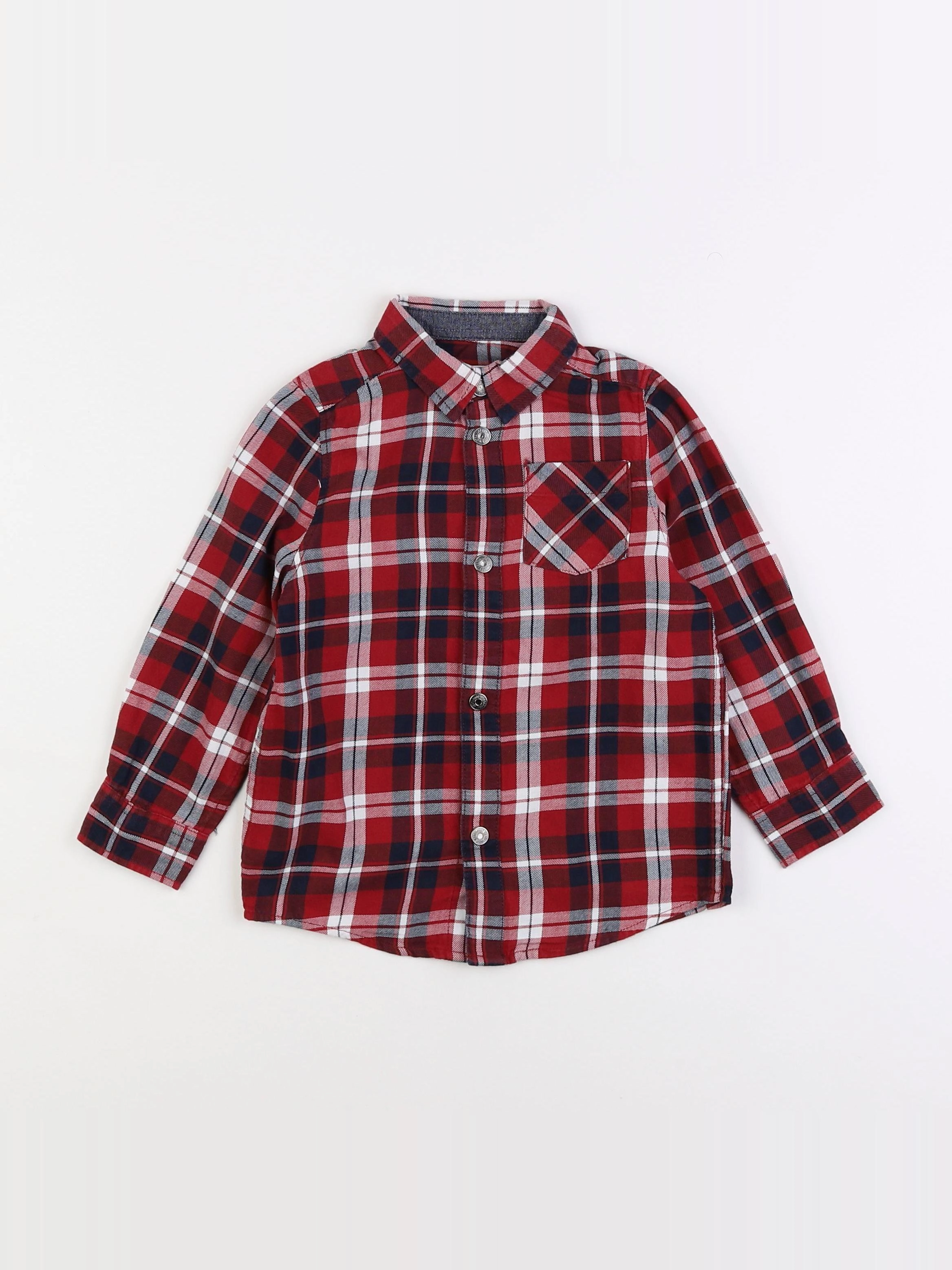 Vertbaudet - chemise imprimé au dos rouge, noir - 4 ans