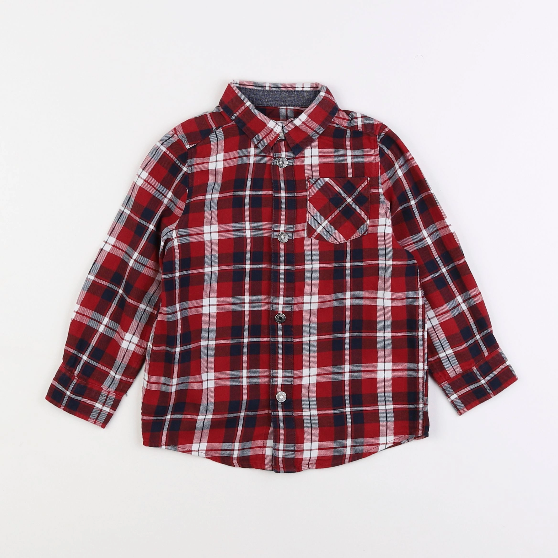 Vertbaudet - chemise imprimé au dos rouge, noir - 4 ans