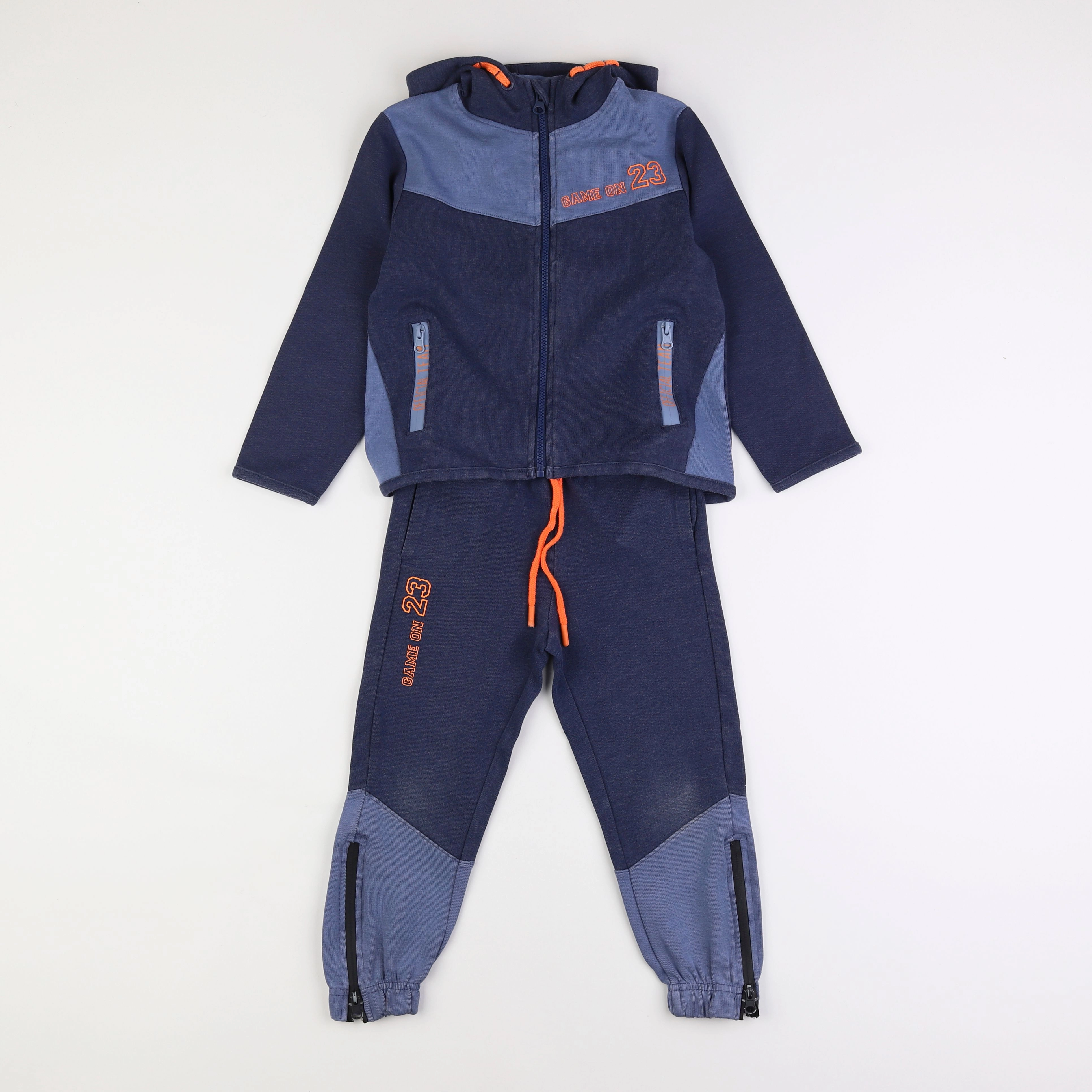 Vertbaudet - ensemble bleu, orange - 5 ans