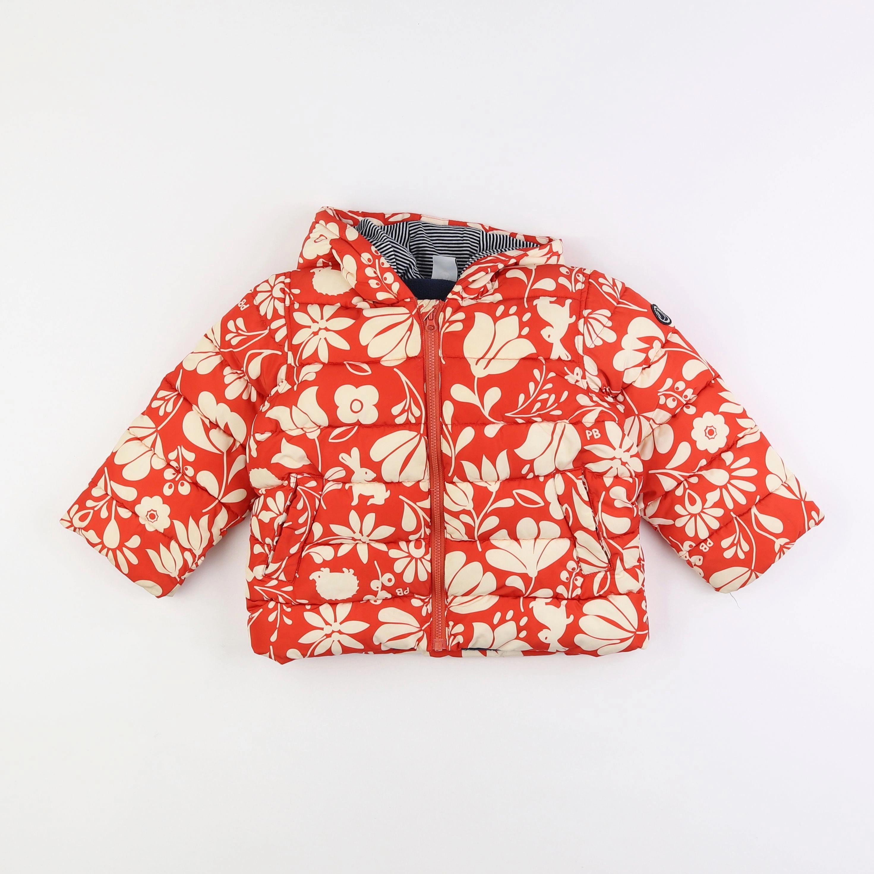 Petit Bateau - doudoune rouge - 2 ans