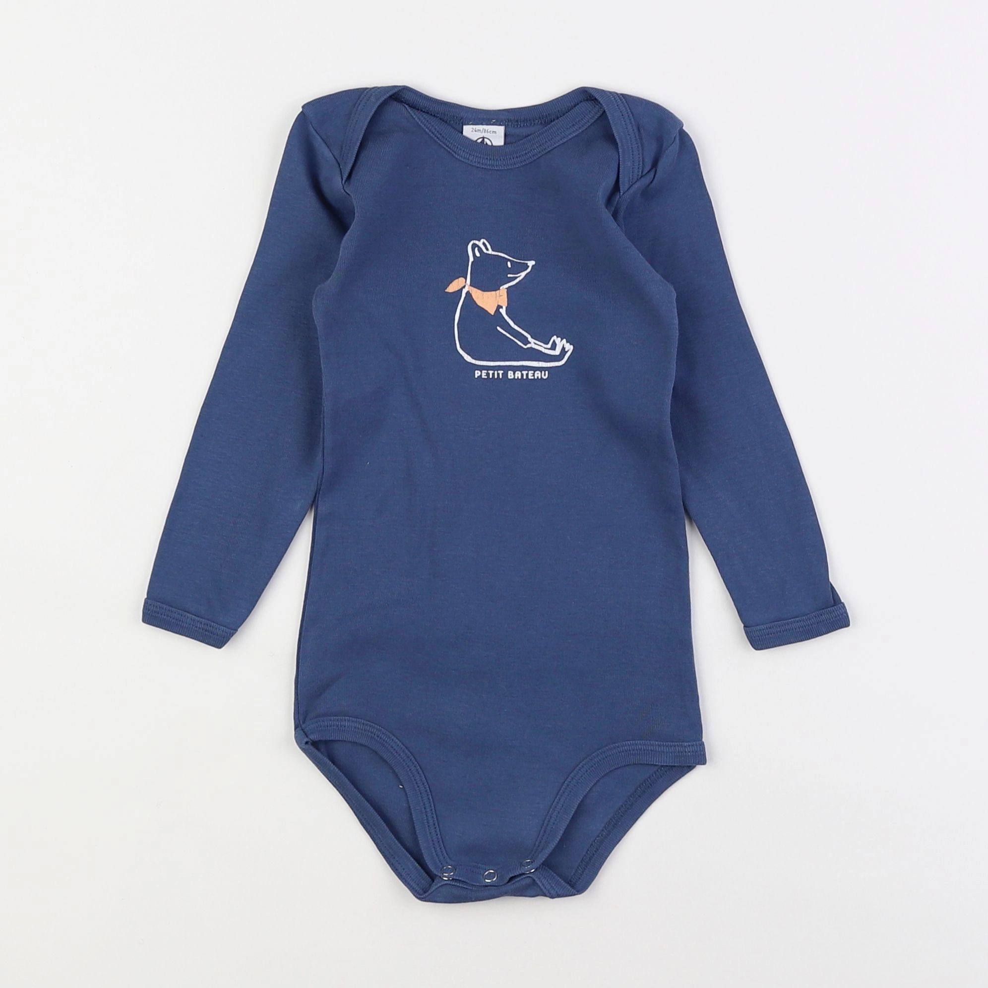 Petit Bateau - body bleu - 2 ans