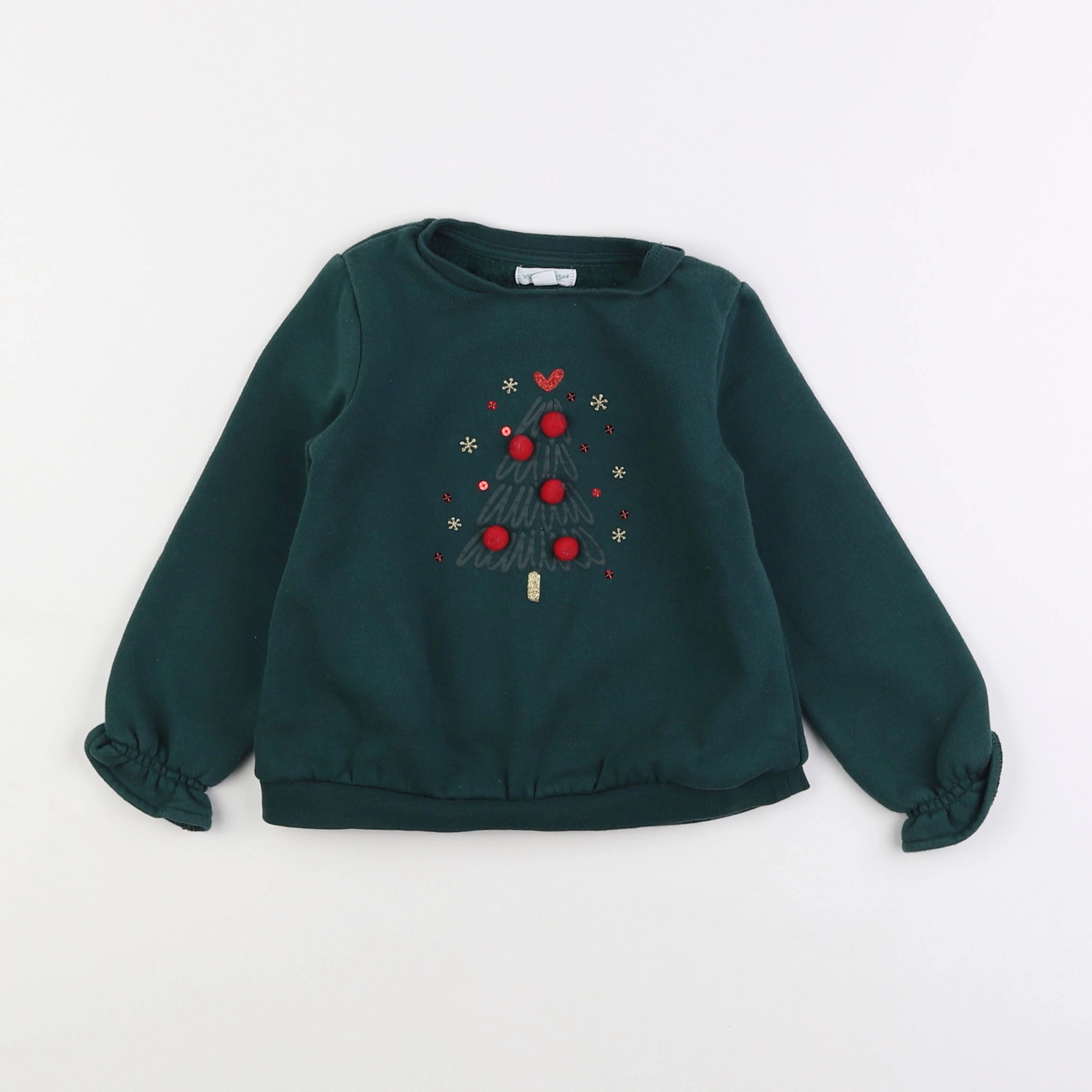 Vertbaudet - sweat vert - 4 ans