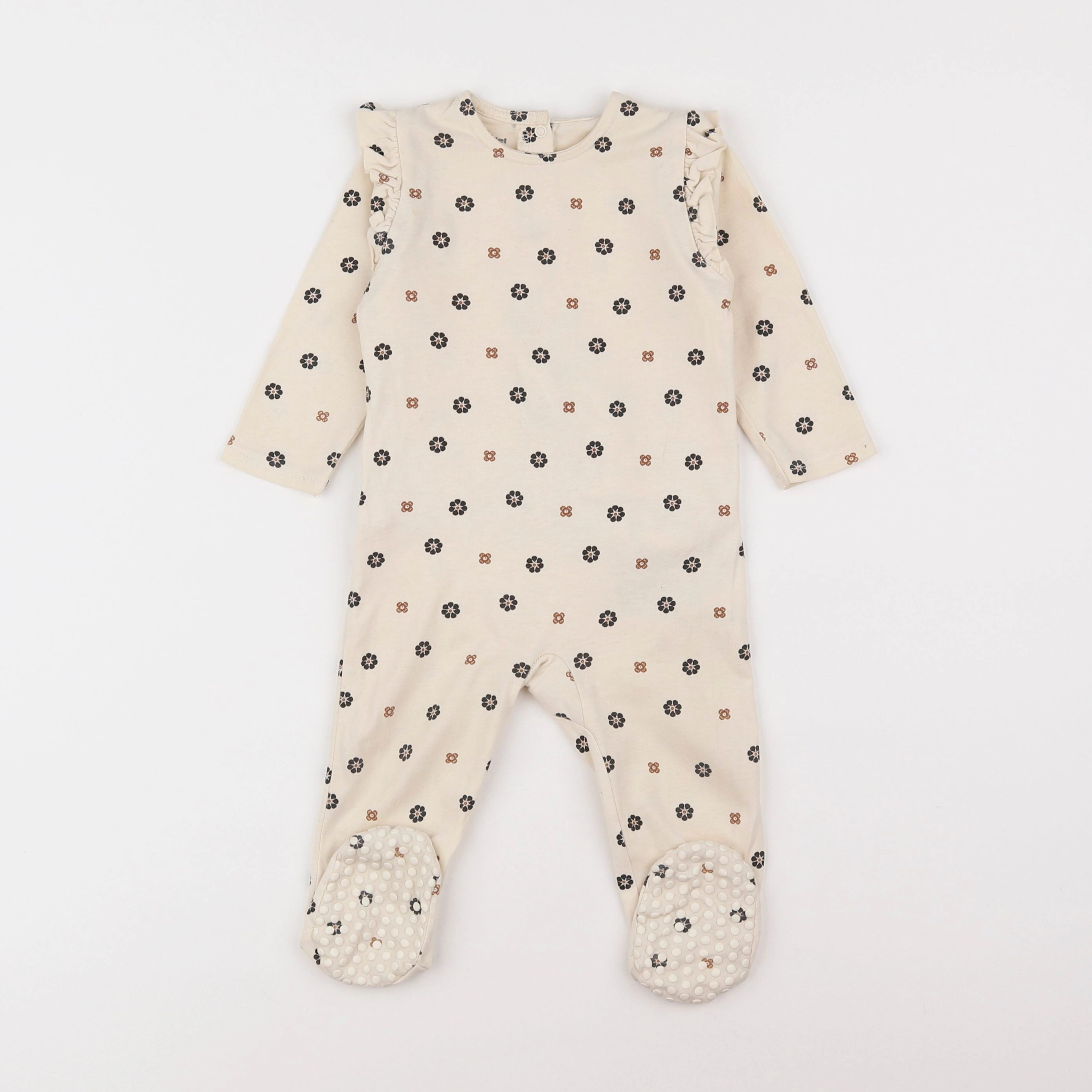 Vertbaudet - pyjama coton beige - 9 mois