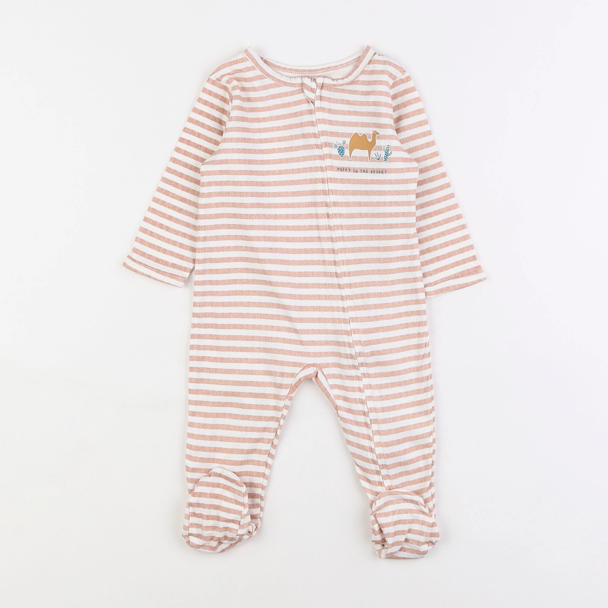 Vertbaudet - pyjama coton marron - 6 mois