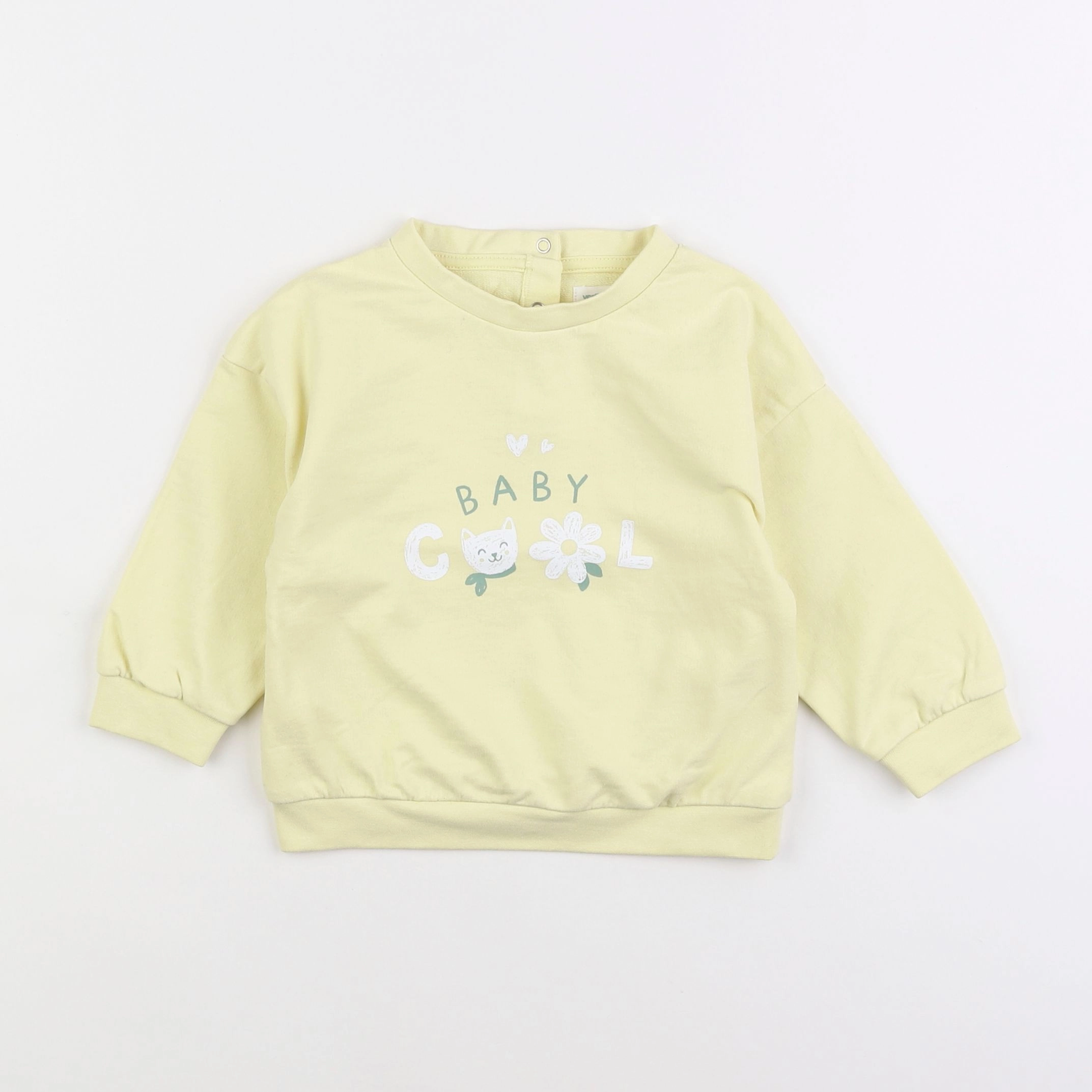 Vertbaudet - sweat jaune - 18 mois