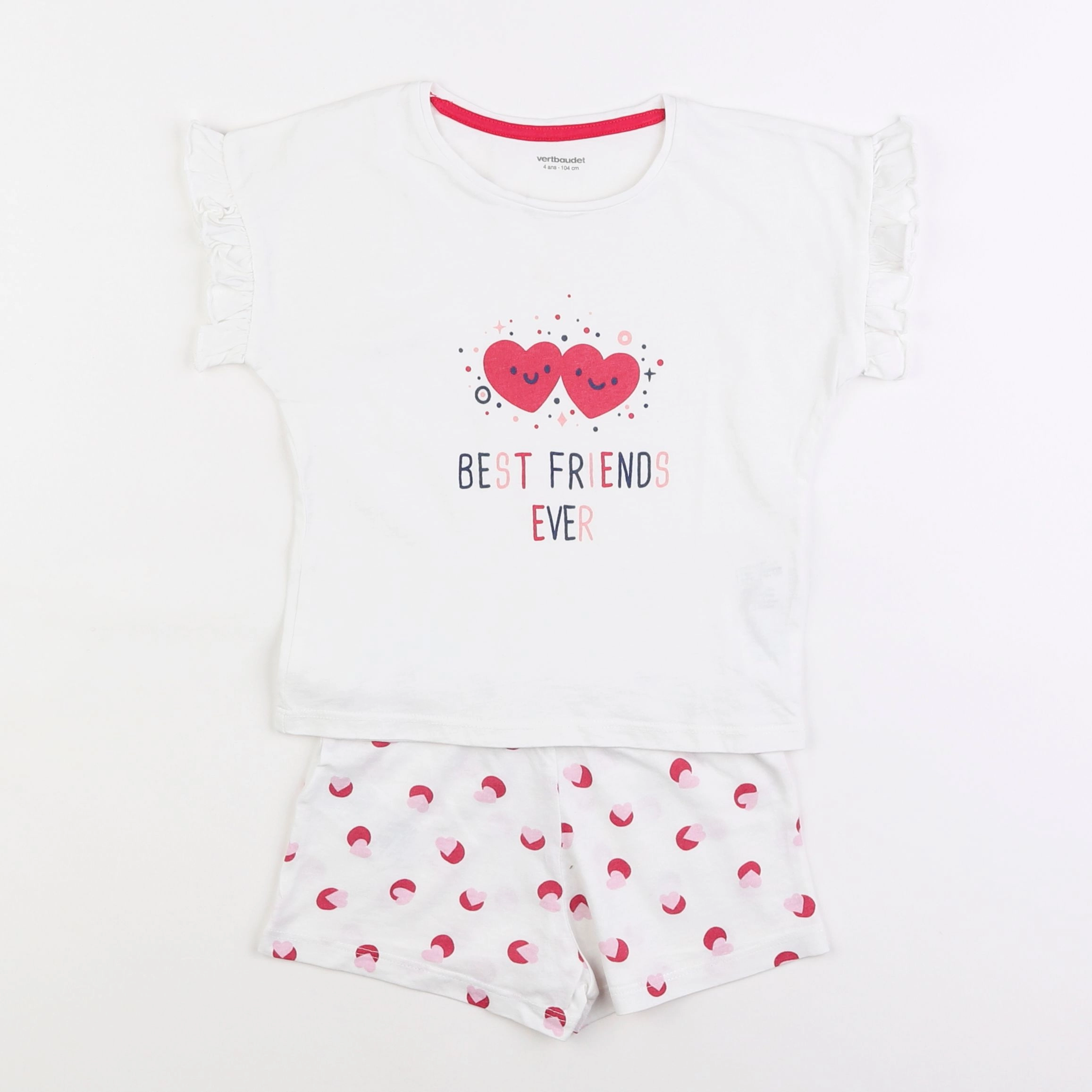 Vertbaudet - pyjama coton blanc - 4 ans