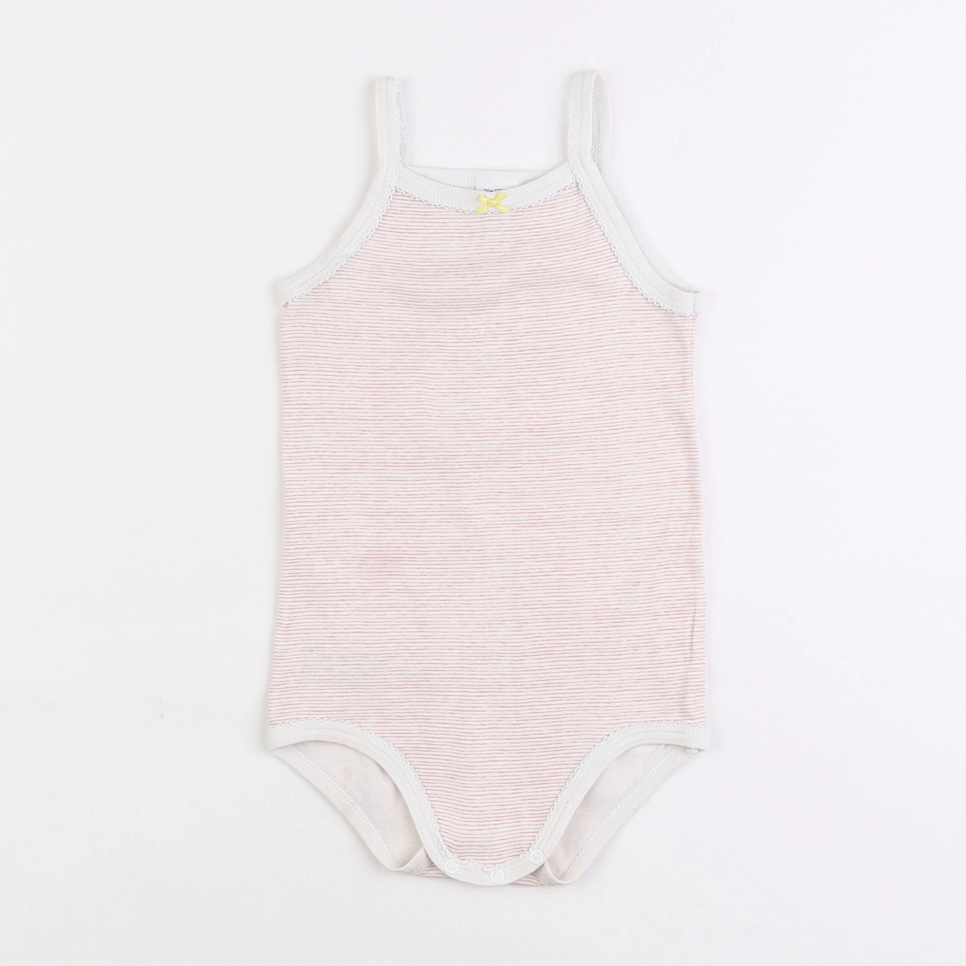 Petit Bateau - body blanc, rose - 3 ans