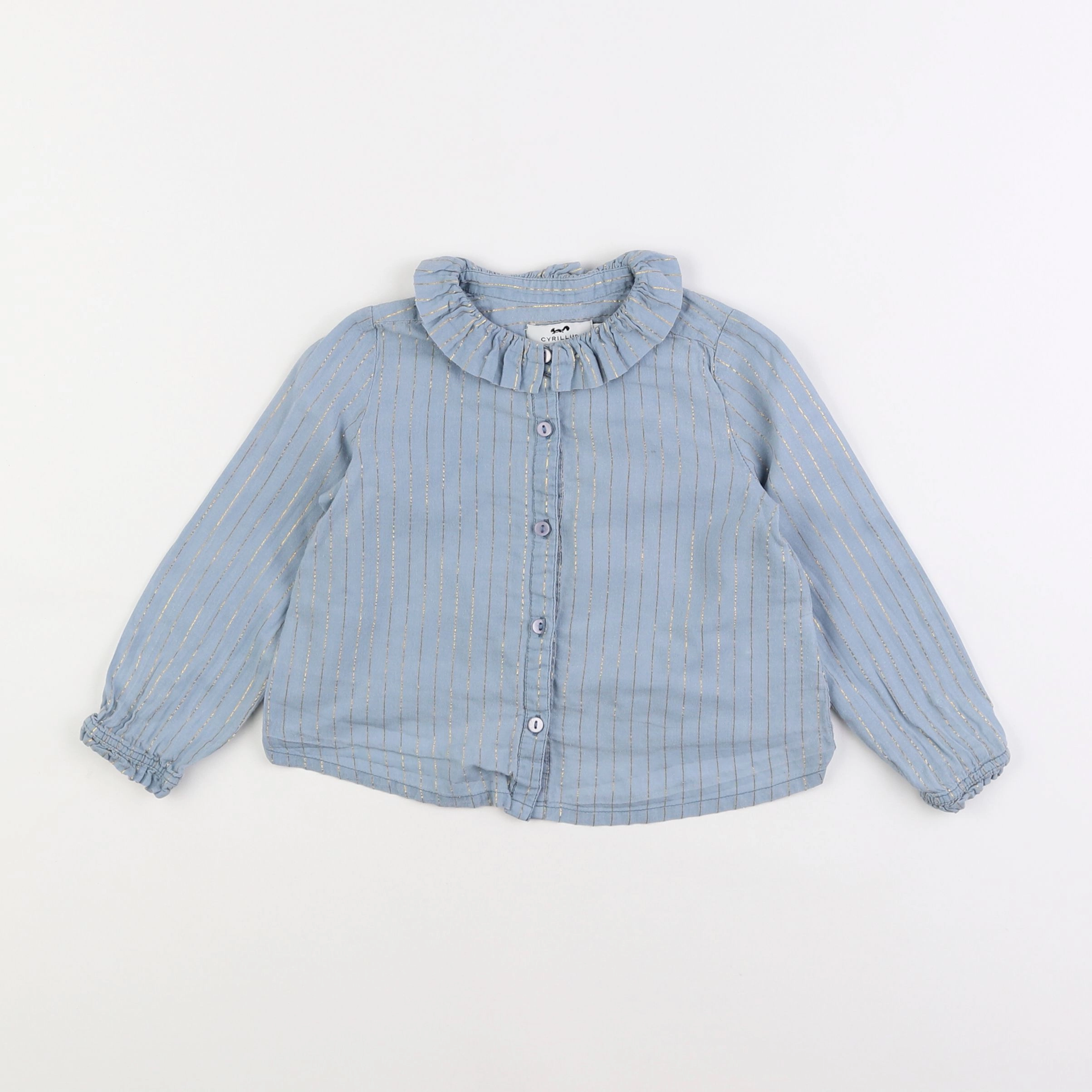 Cyrillus - blouse bleu, or - 3 ans