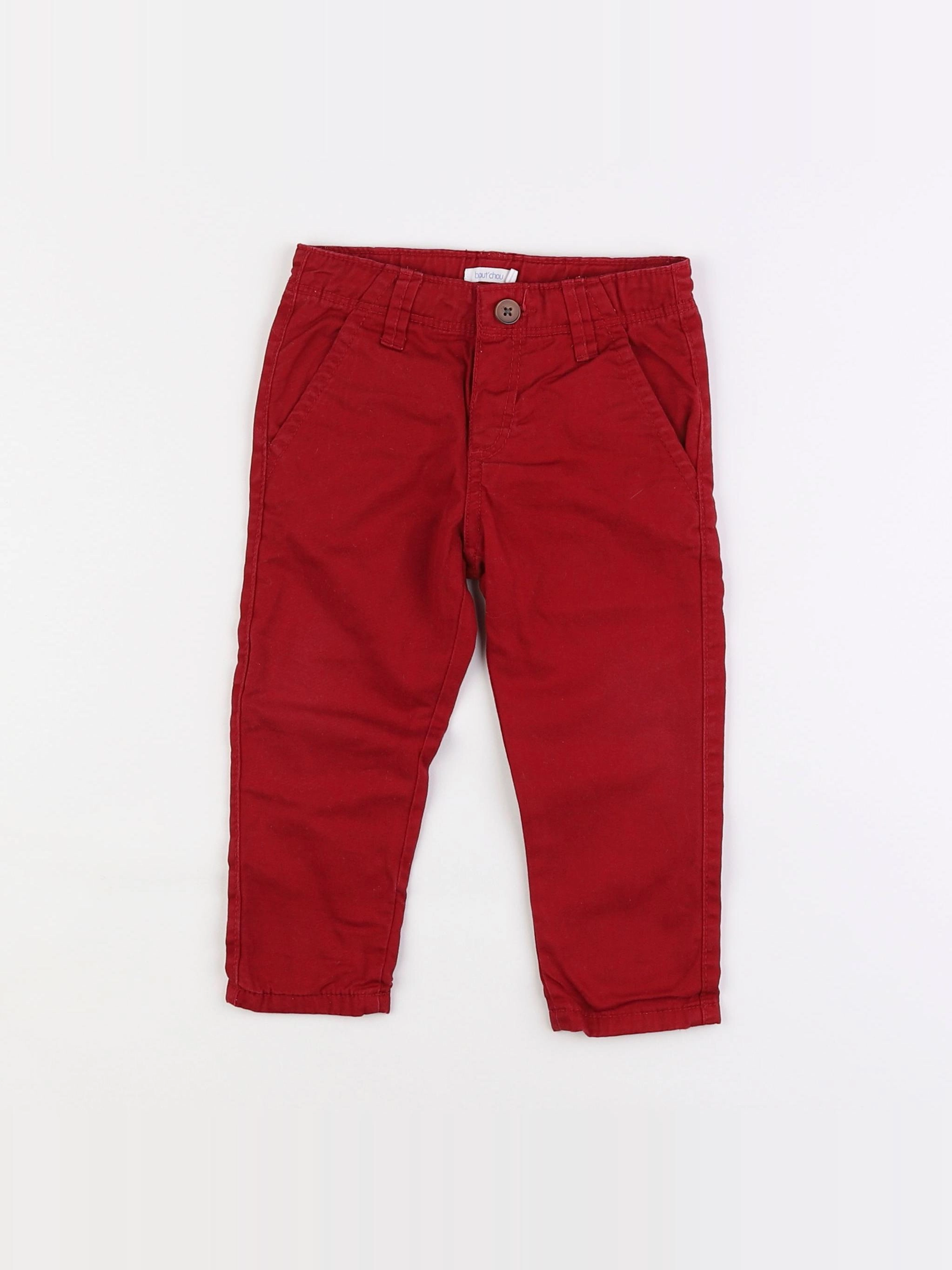 Boutchou - pantalon doublé rouge - 18 mois