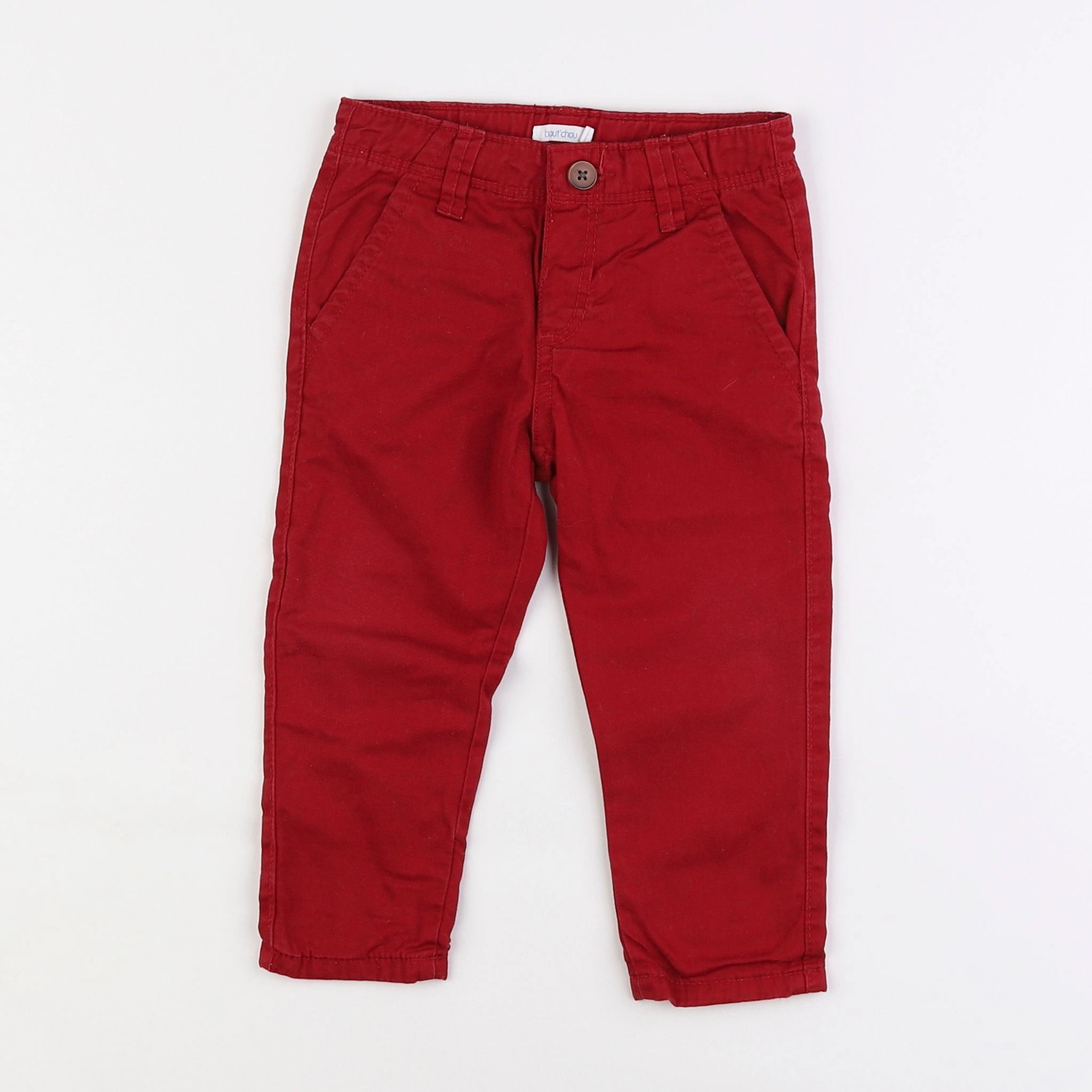 Boutchou - pantalon doublé rouge - 18 mois